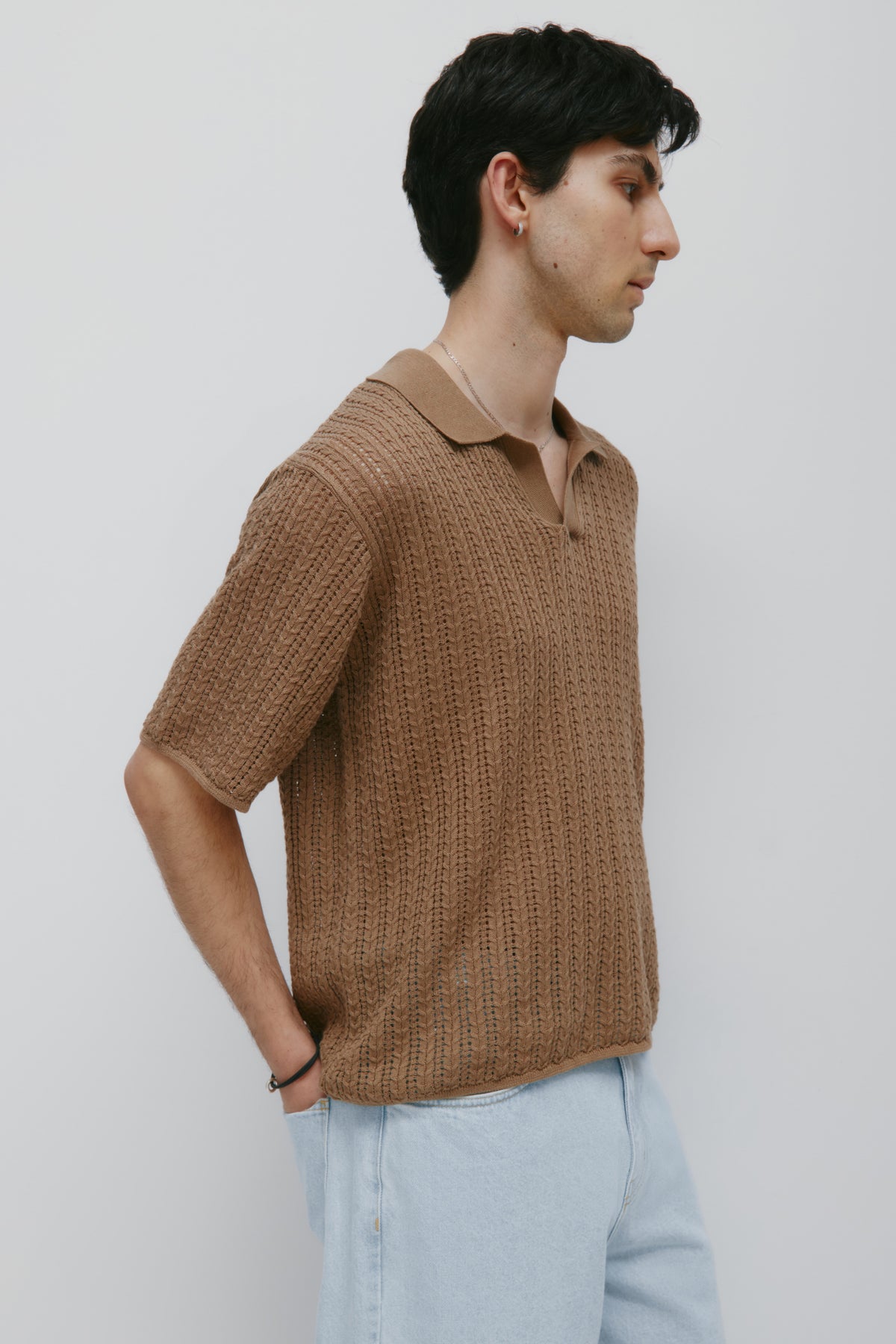 Polo à manches courtes en tricot Jadd pour homme en loutre