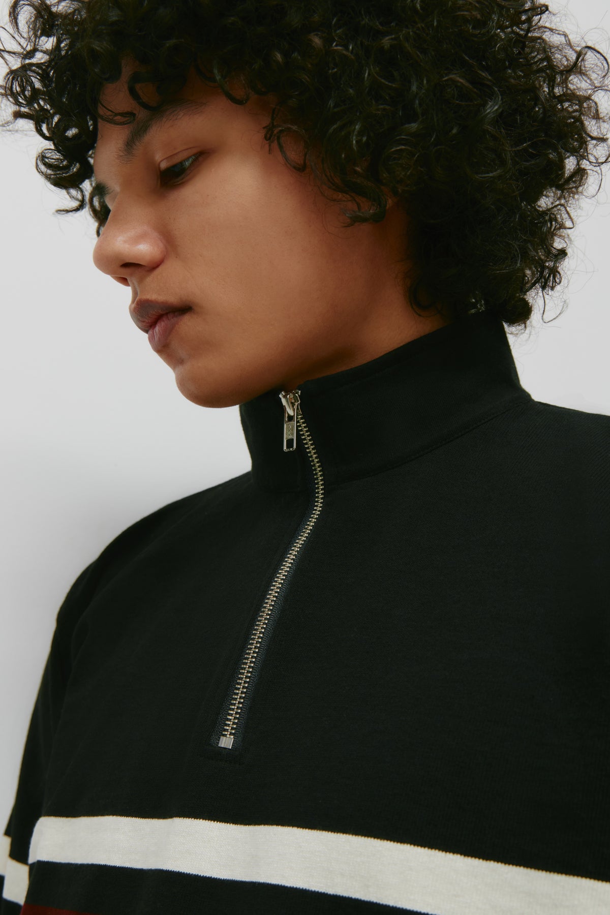 Barbarian Zip Rugby in Black/Ivory/Harvard