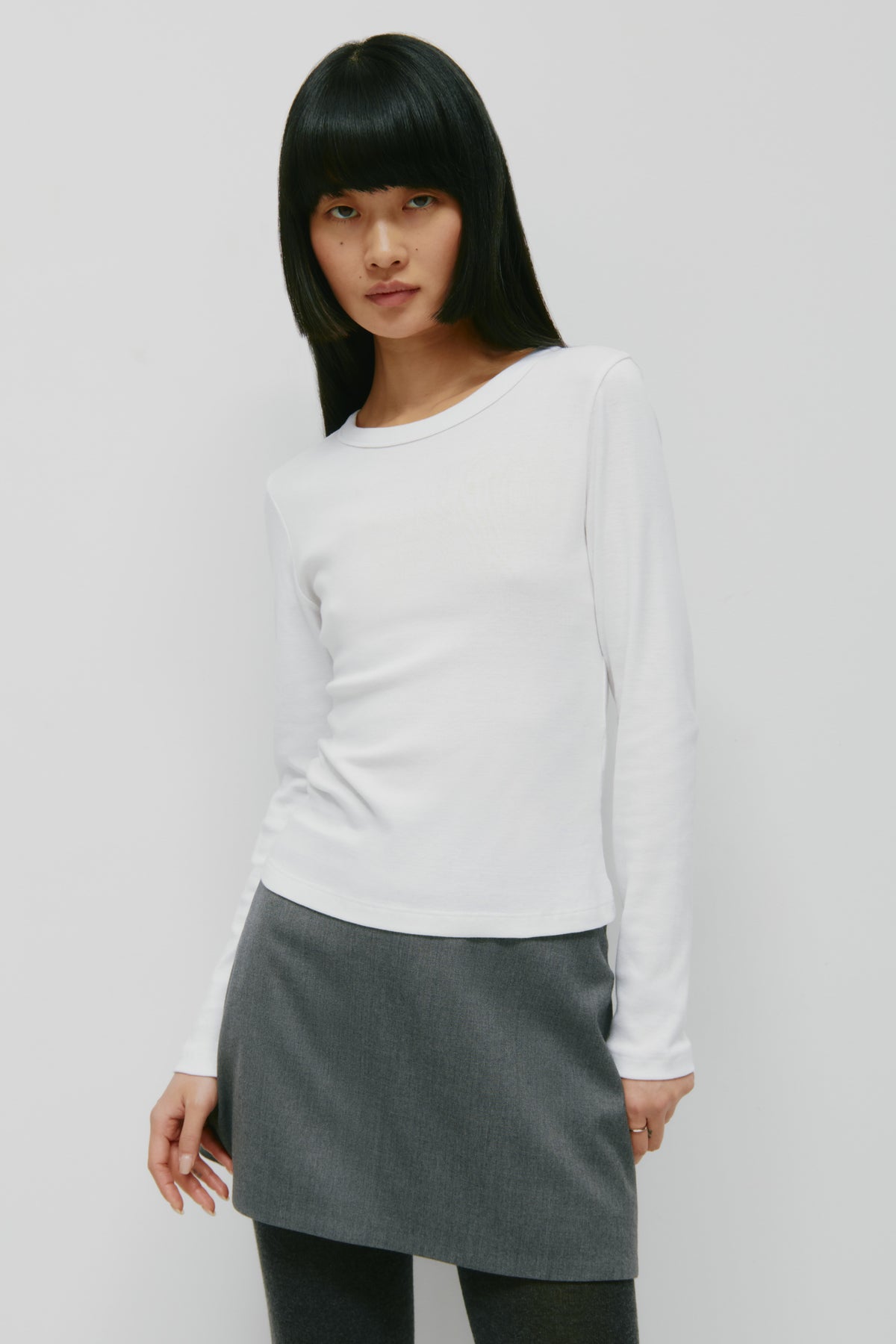 Women's Micro Rib Longsleeve in White
