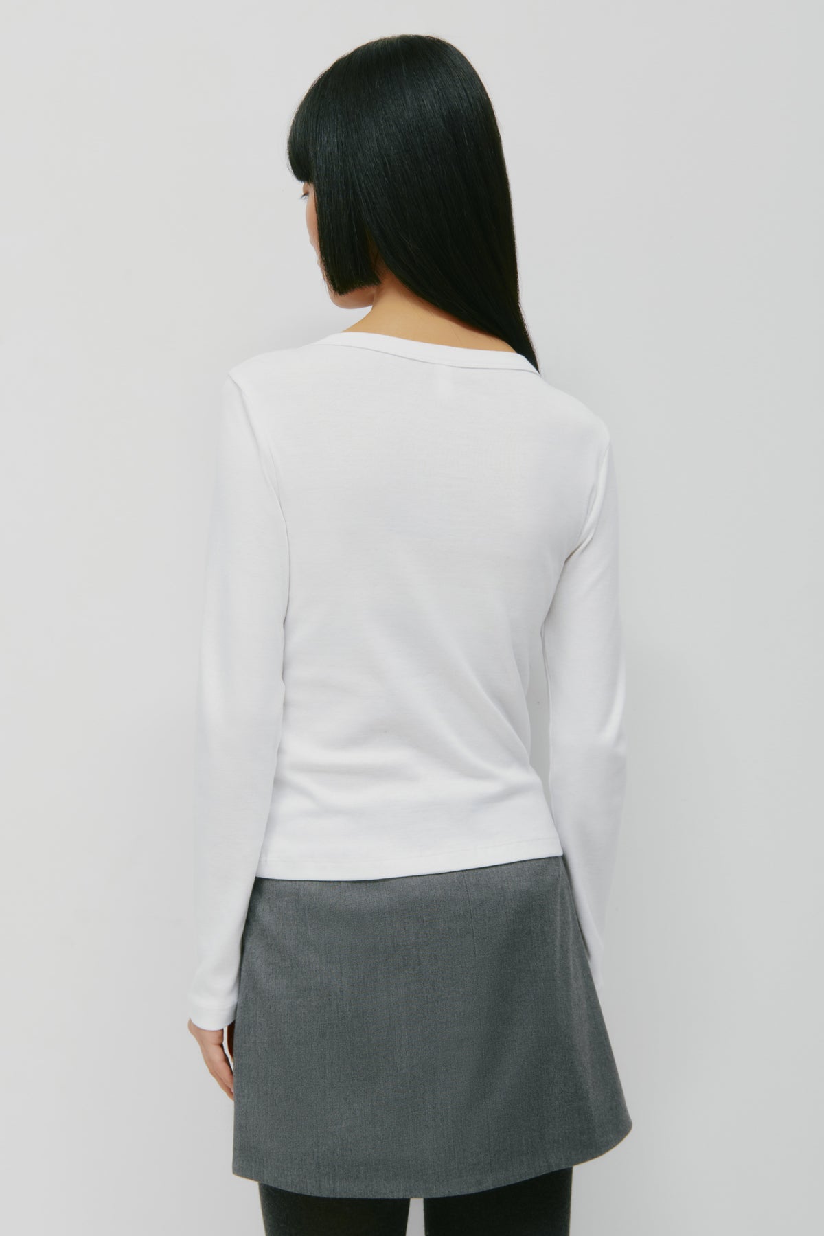 Women's Micro Rib Longsleeve in White