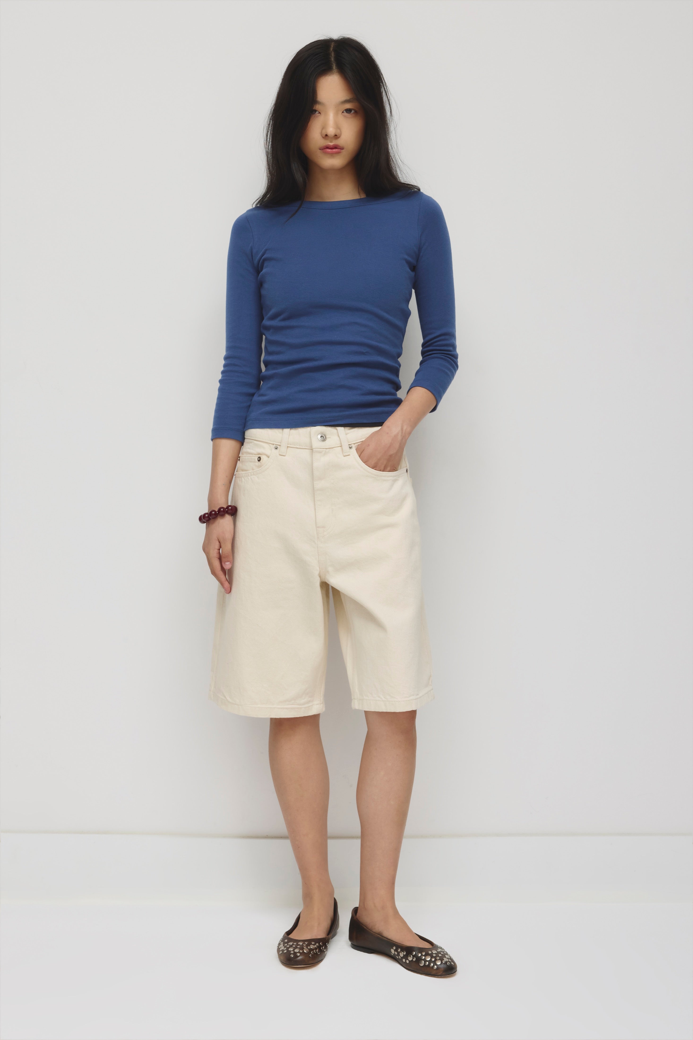 Short en denim Antifit en naturel
