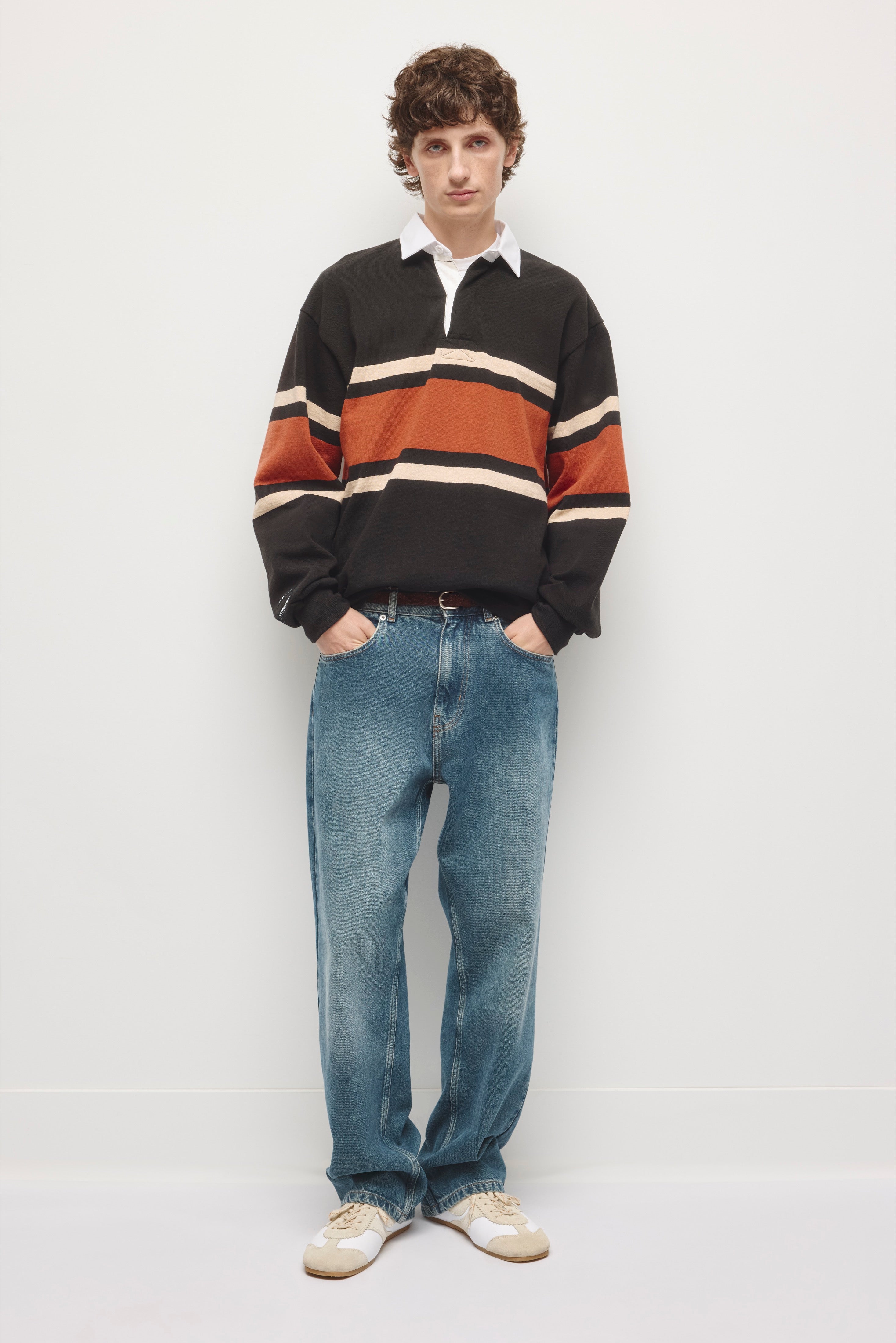 Barbarian Rugby in Black/Rust Stripe