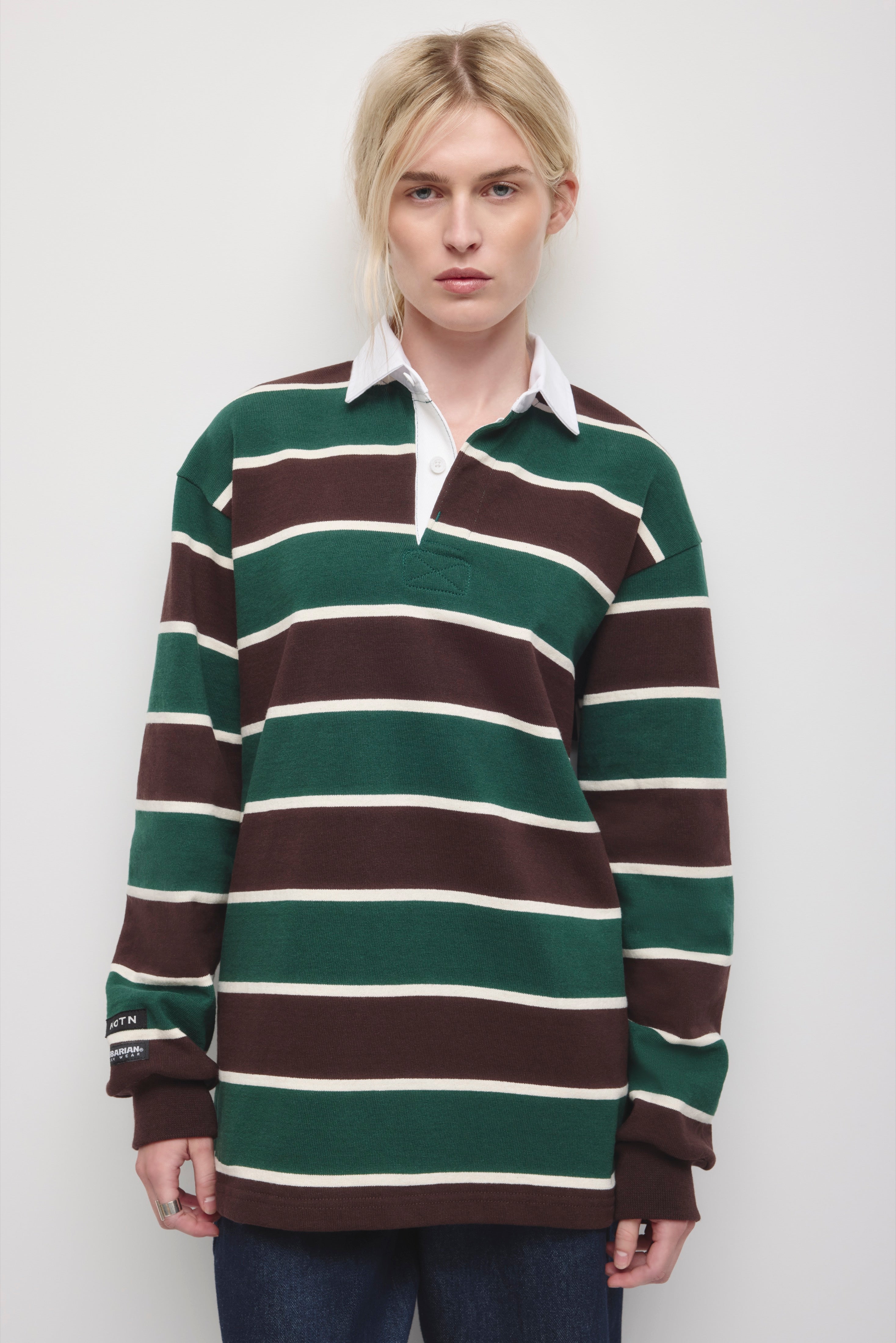 Barbarian Rugby in Brown/Bottle Green/Ivory
