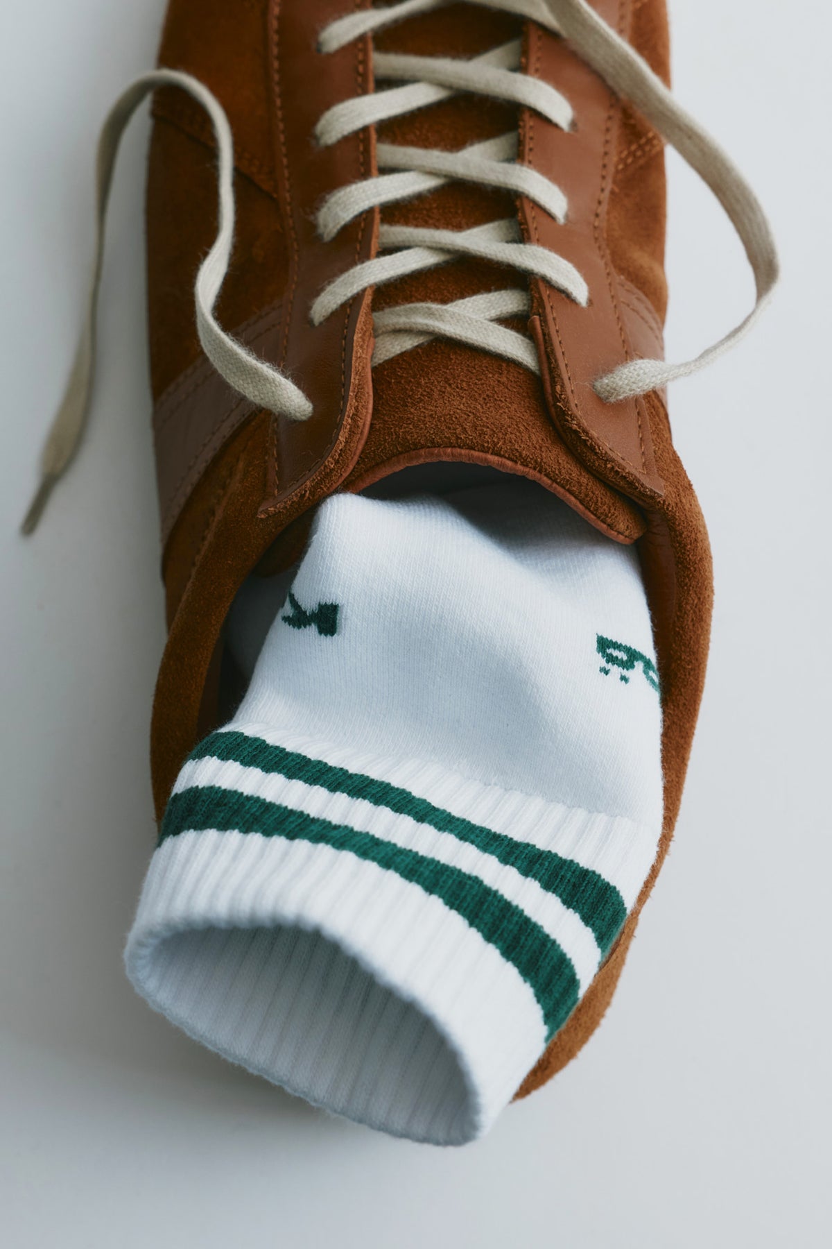 Crew Socks in Bottle Green Stripe