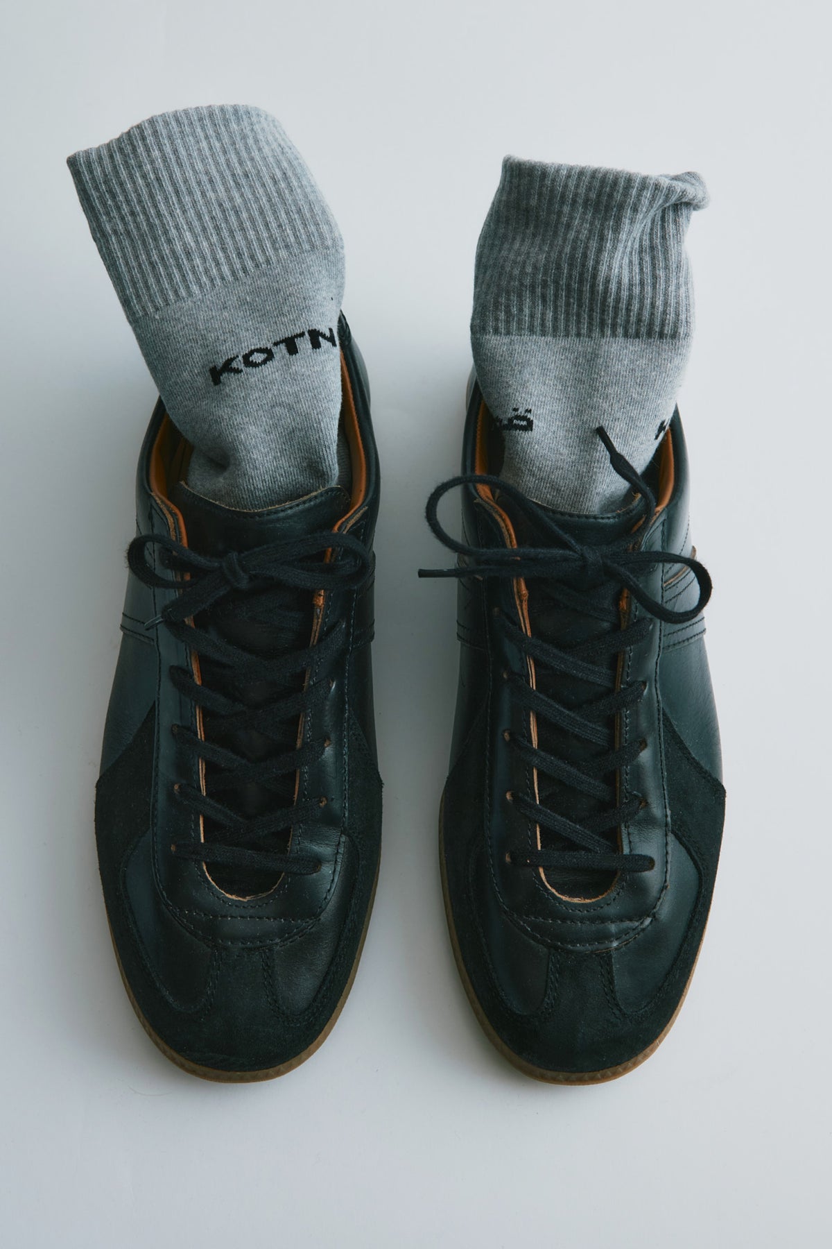 Chaussettes mi-mollet en gris chiné