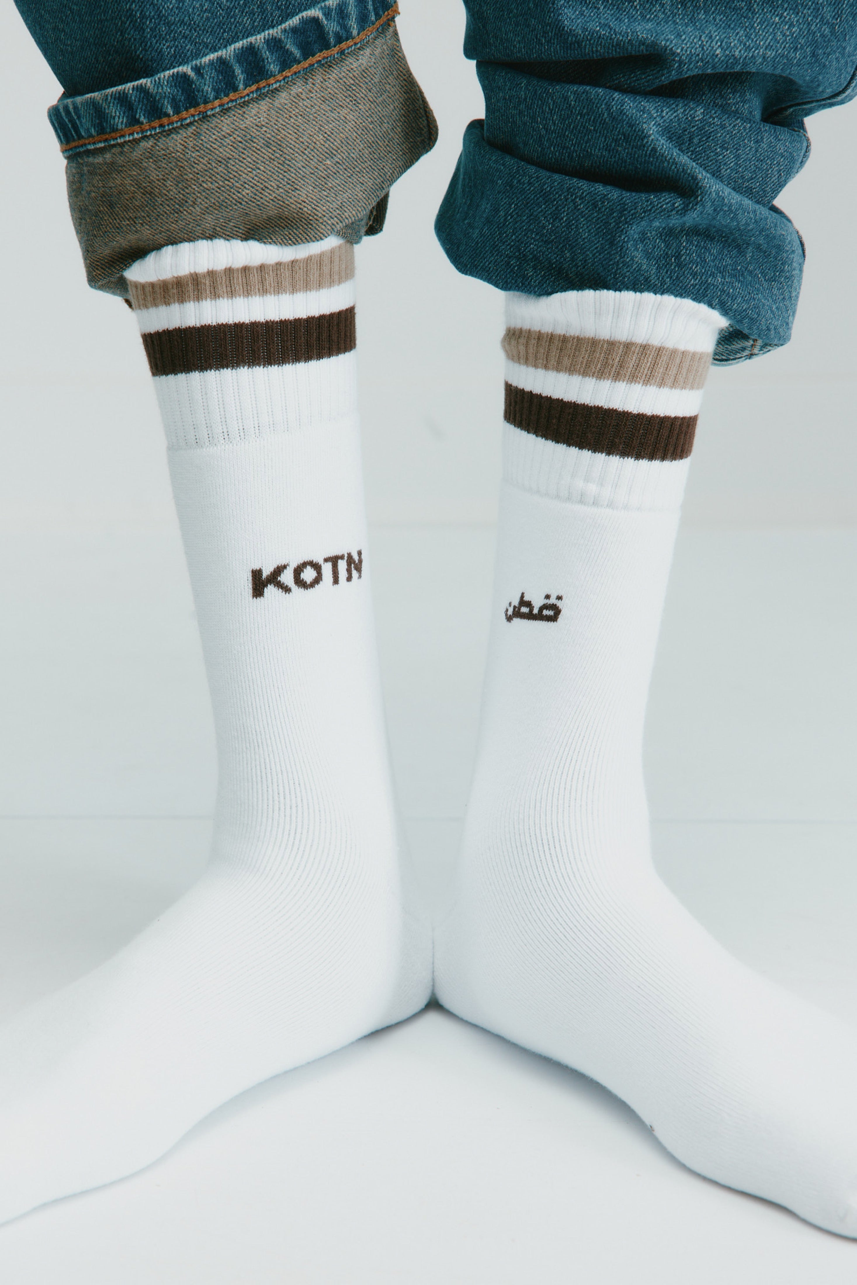 Crew Socks in Teak/Espresso