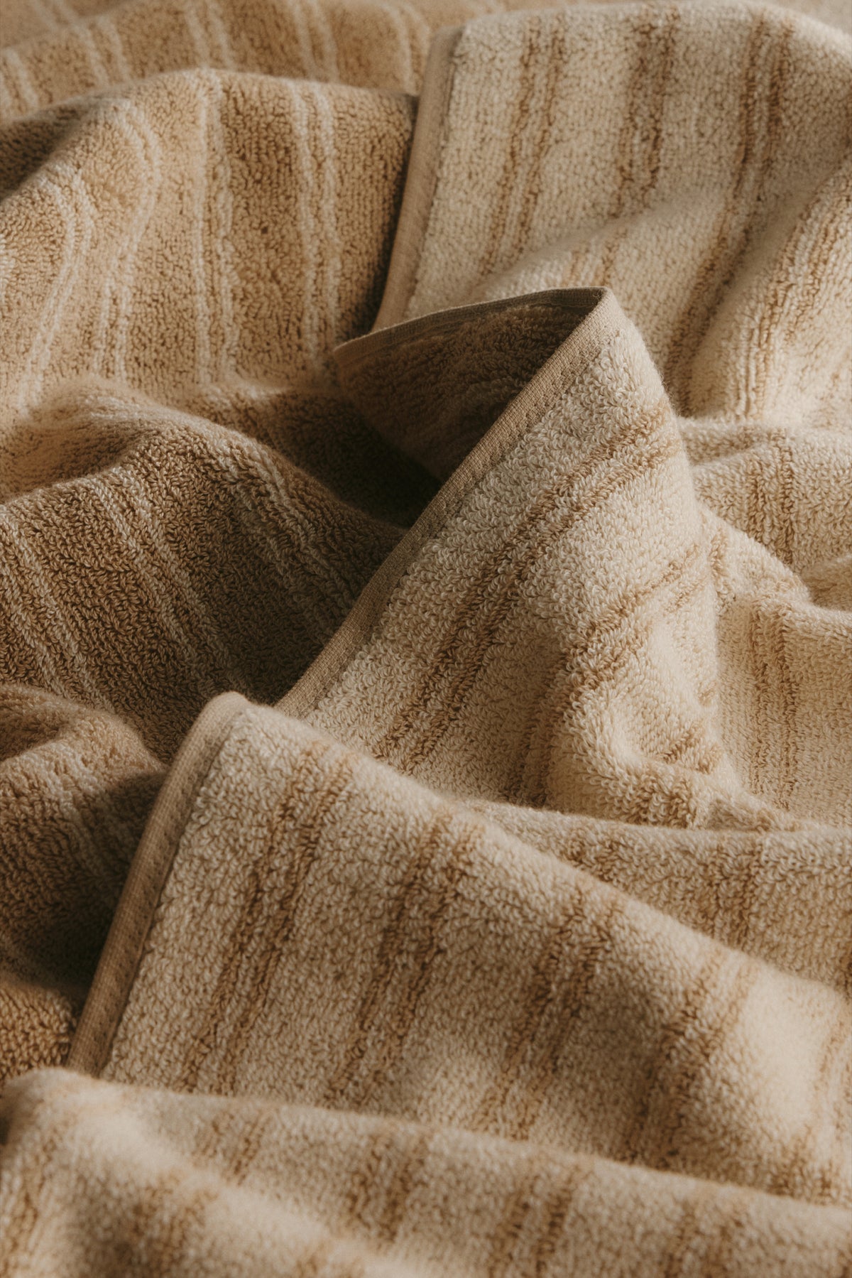 Egyptian Cotton Bath Sheet in Sand/Natural Stripe