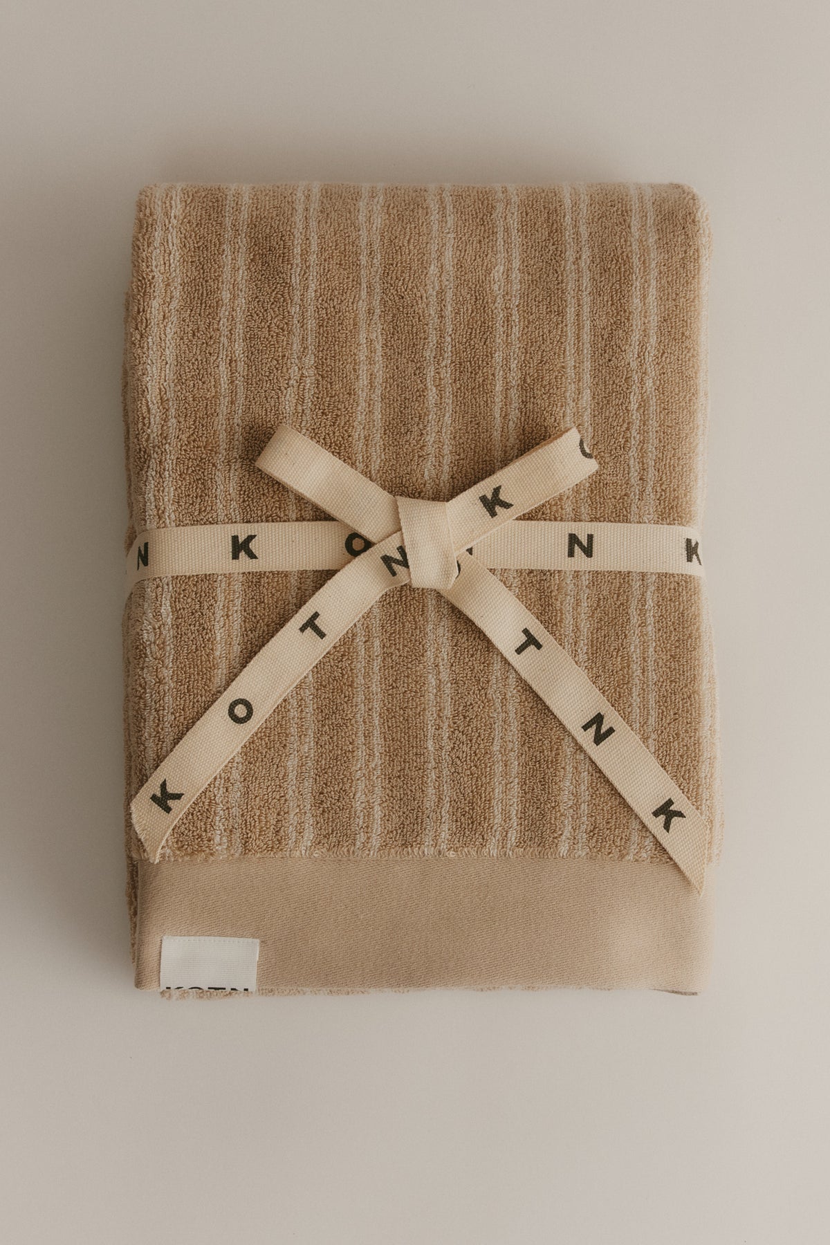 Egyptian Cotton Bath Sheet in Sand/Natural Stripe