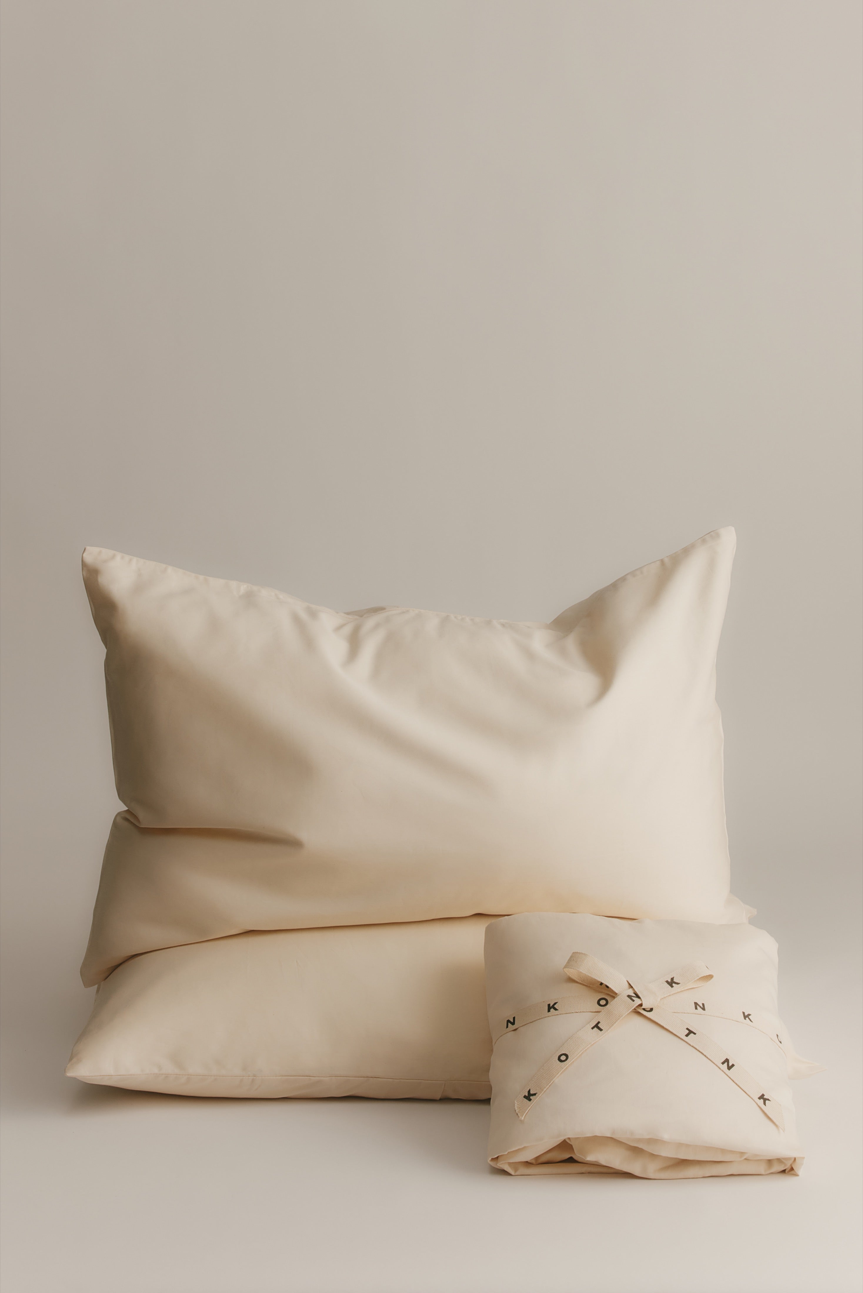 Ensemble drap-housse et taie d'oreiller en naturel