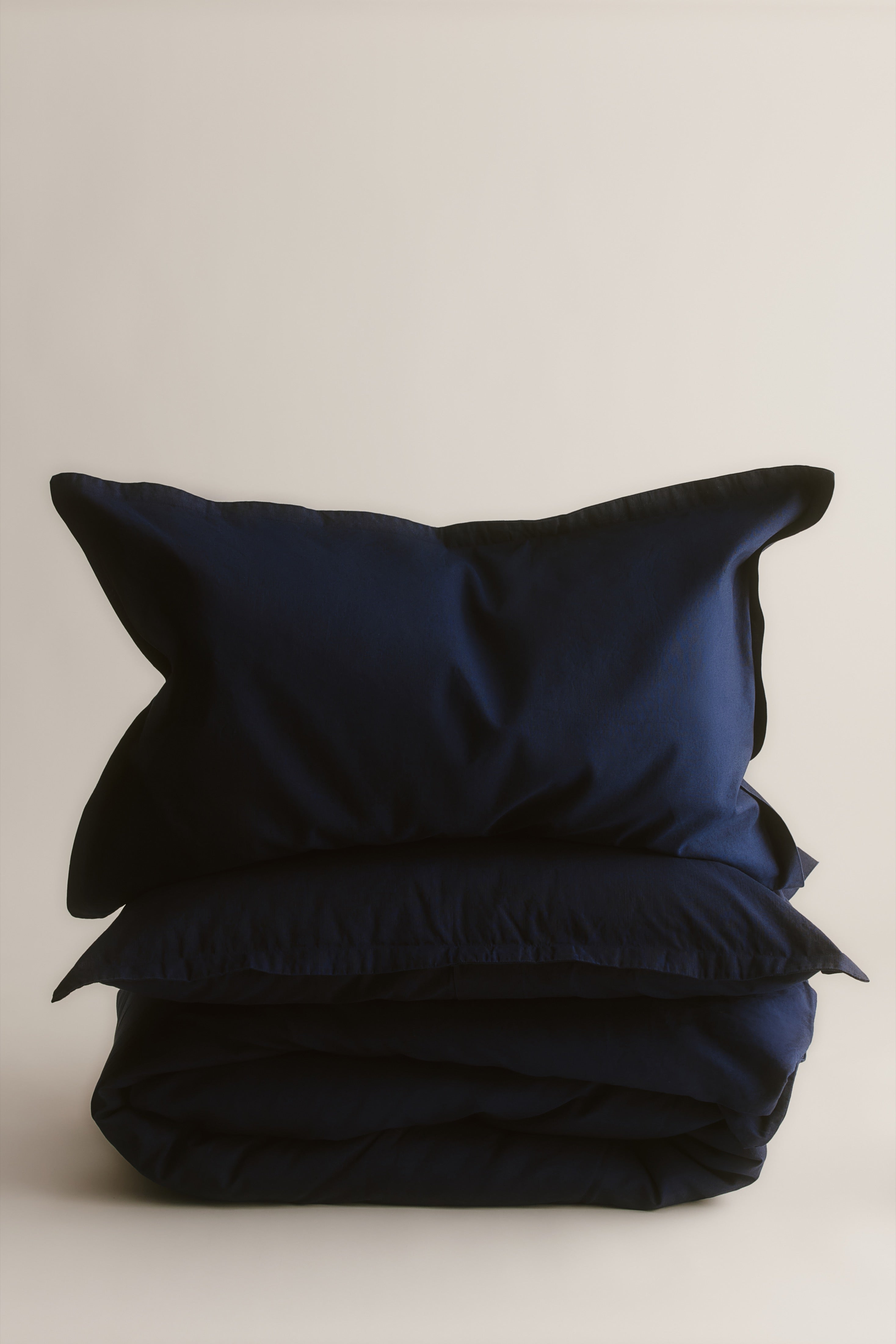 Ensemble housse de couette et taies d'oreiller en lin en maritime