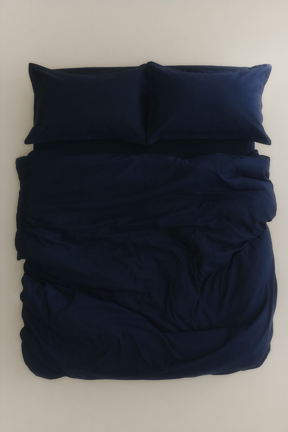 Ensemble housse de couette et taies d'oreiller en lin en maritime