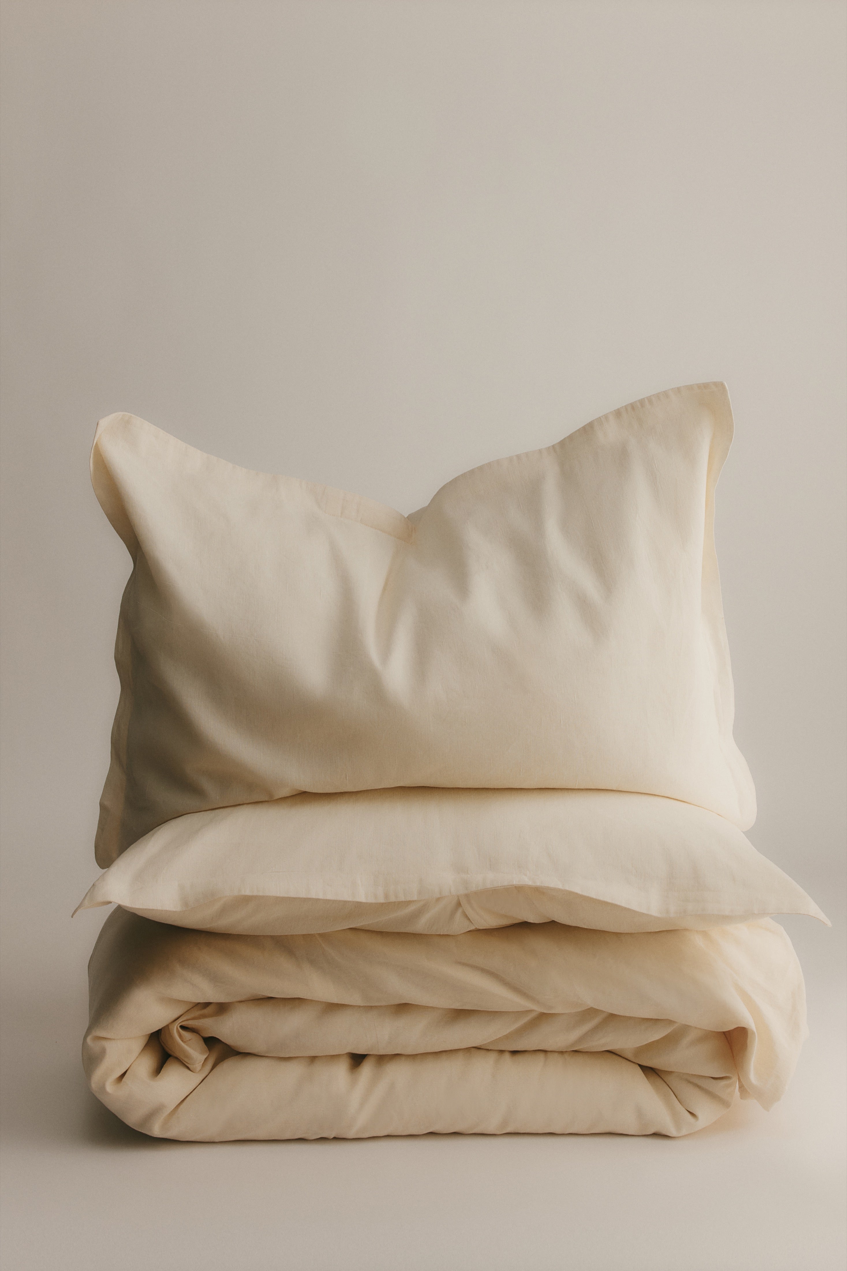 Ensemble housse de couette et taie d'oreiller en lin naturel