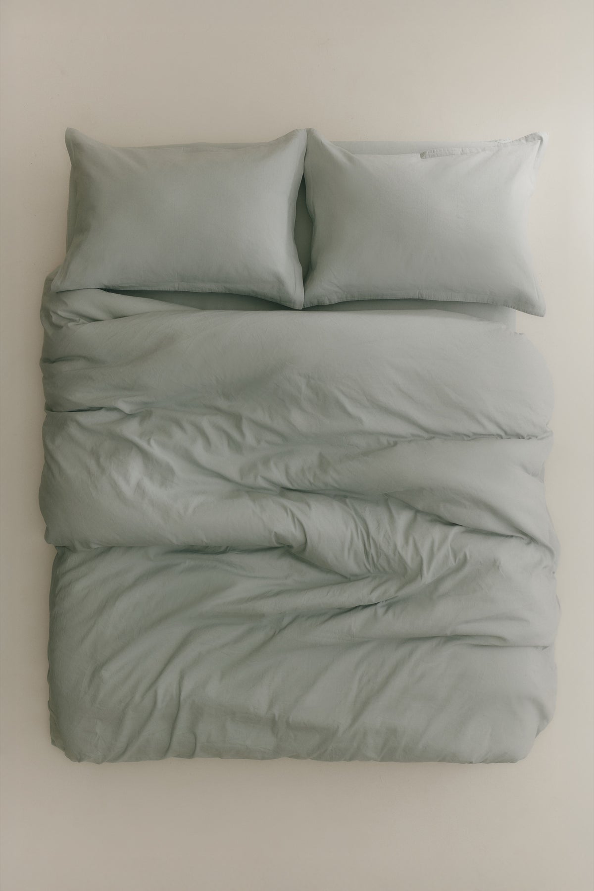 Ensemble housse de couette et taies d'oreiller en lin en gris puritain