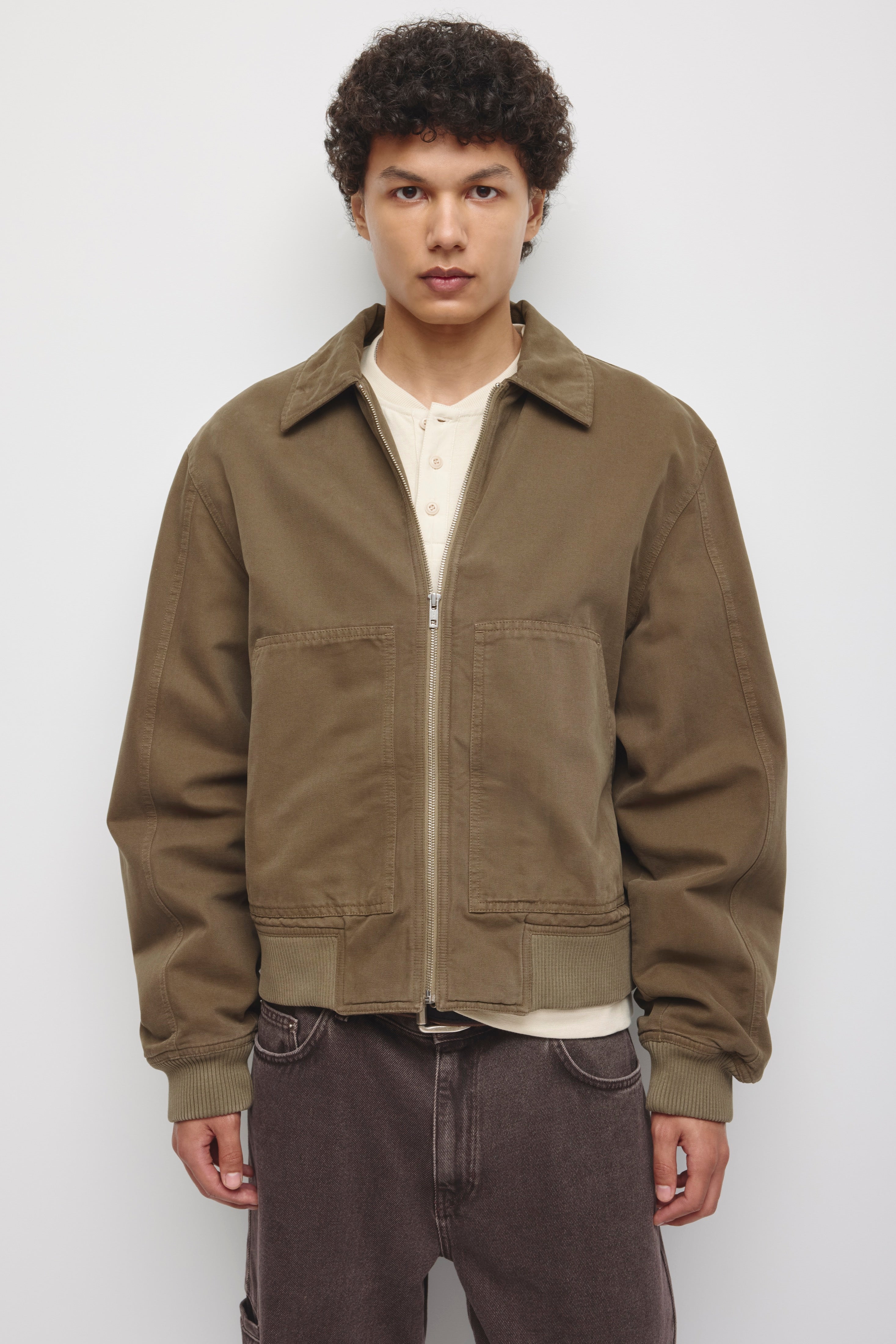 Blouson aviateur A-2 pour homme en vert prairie