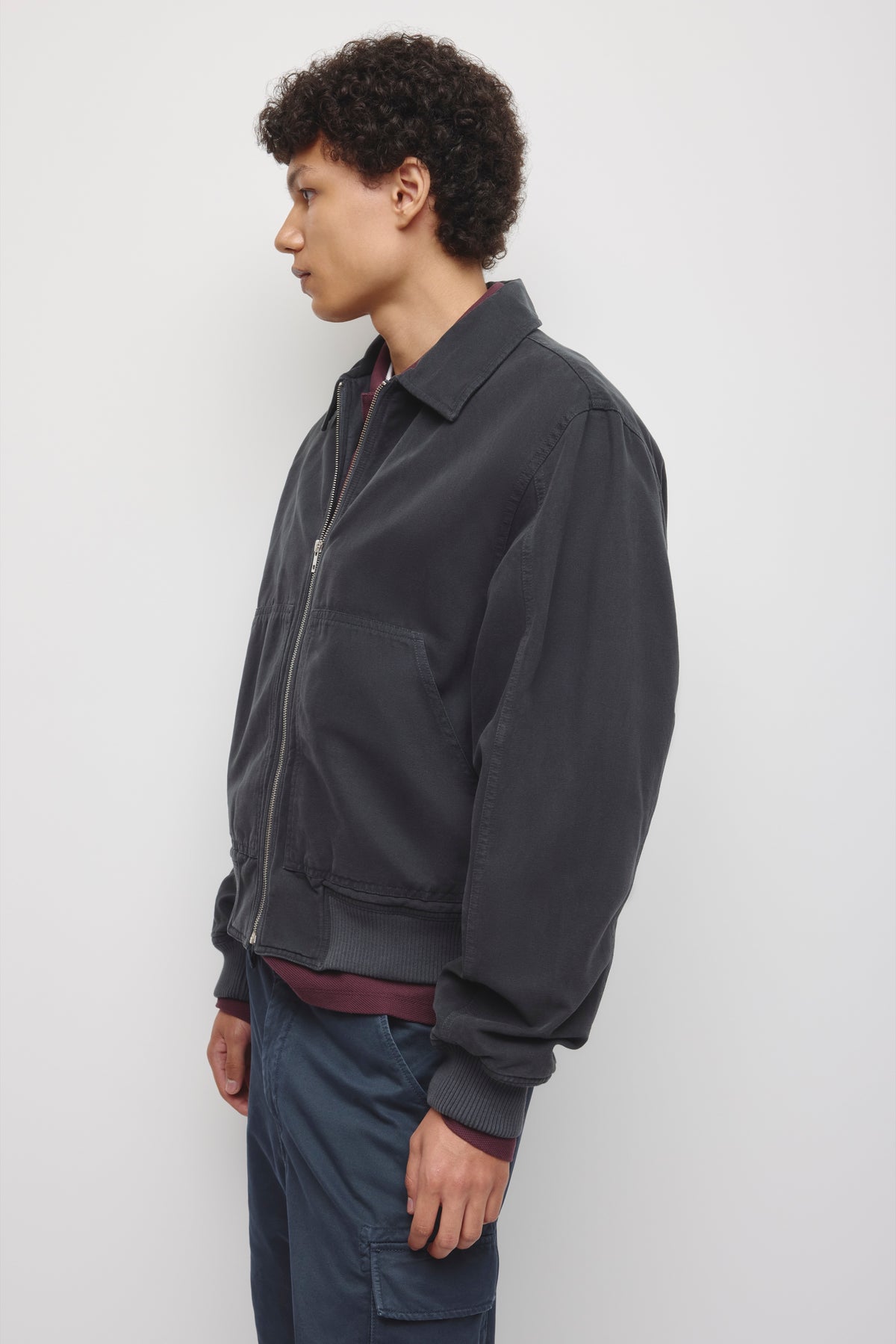 Blouson aviateur A-2 pour homme en washed Black