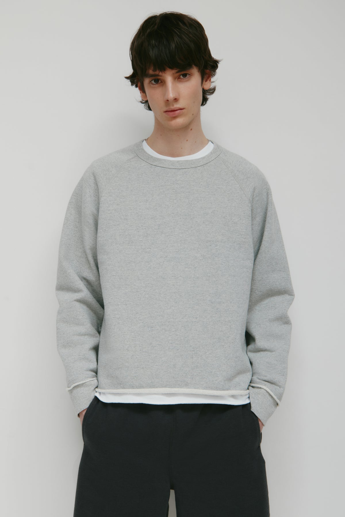 Crewneck Asr Cut-Off Pour Hommes en gris chiné