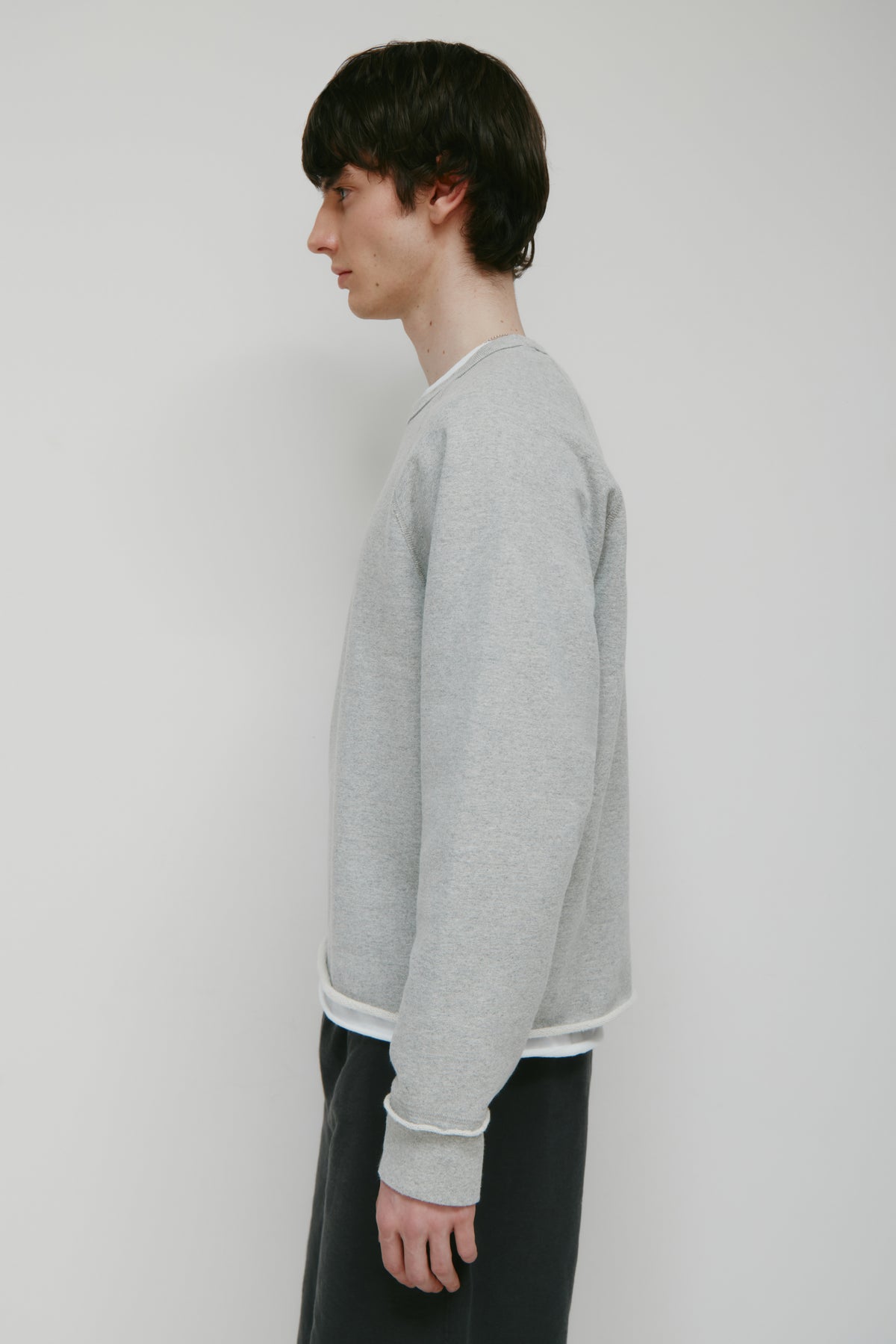 Crewneck Asr Cut-Off Pour Hommes en gris chiné