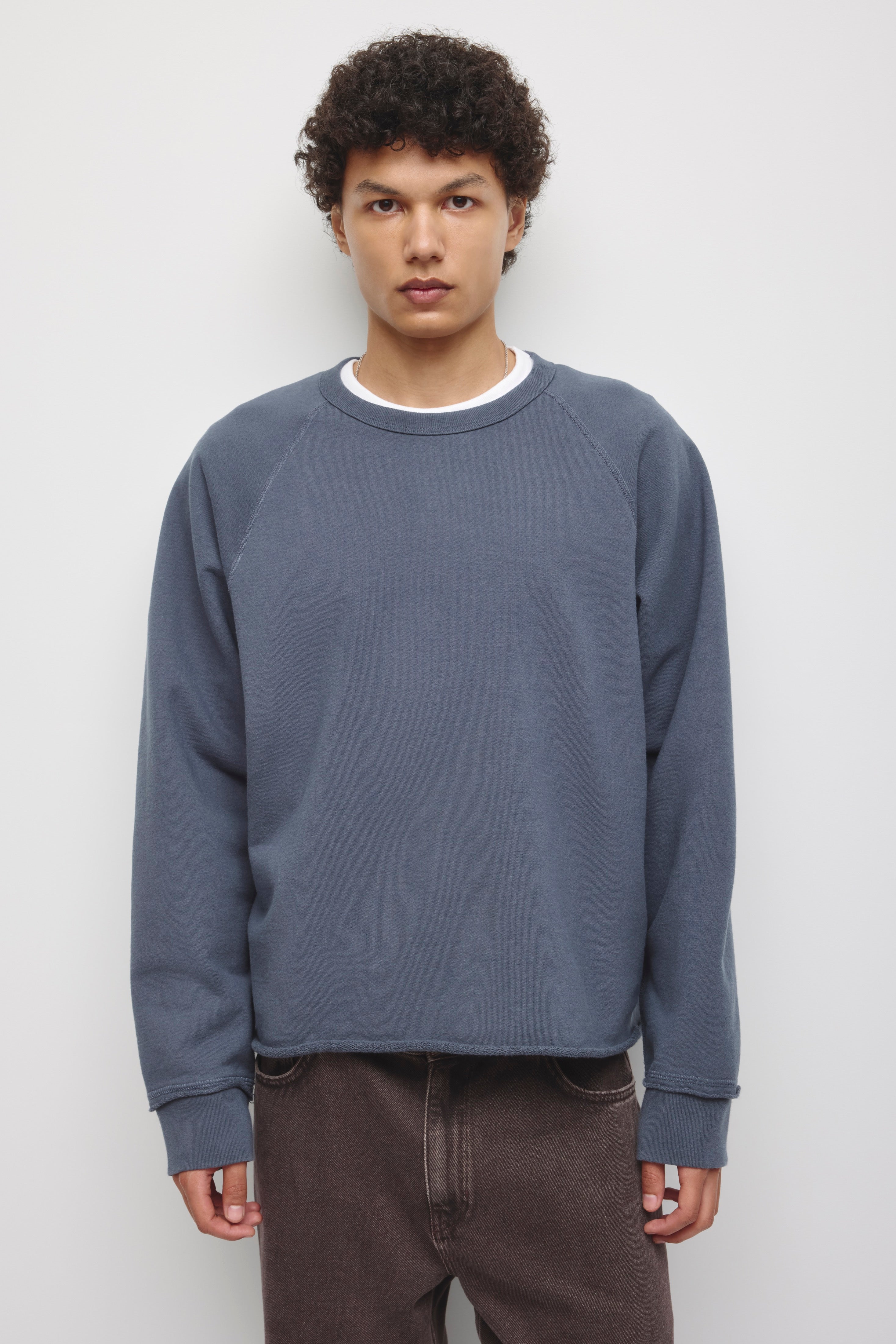 Crewneck Asr Cut-Off Pour Hommes en marine délavé