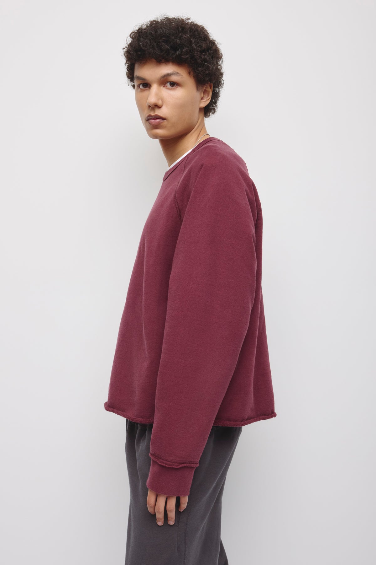 Men's Asr Cut-off Crewneck in Tawny Port