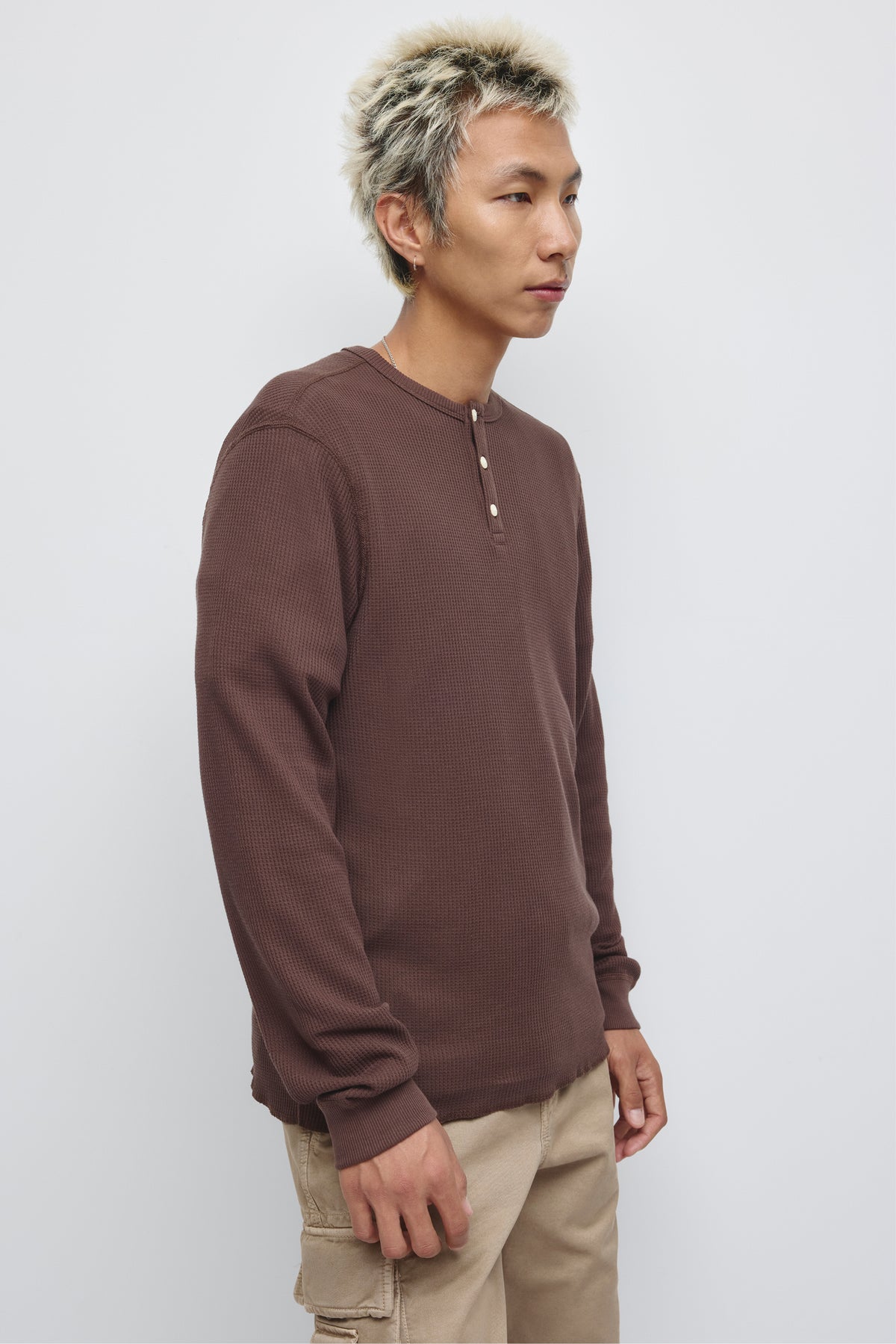 Le Atlas Waffle Henley pour homme en espresso