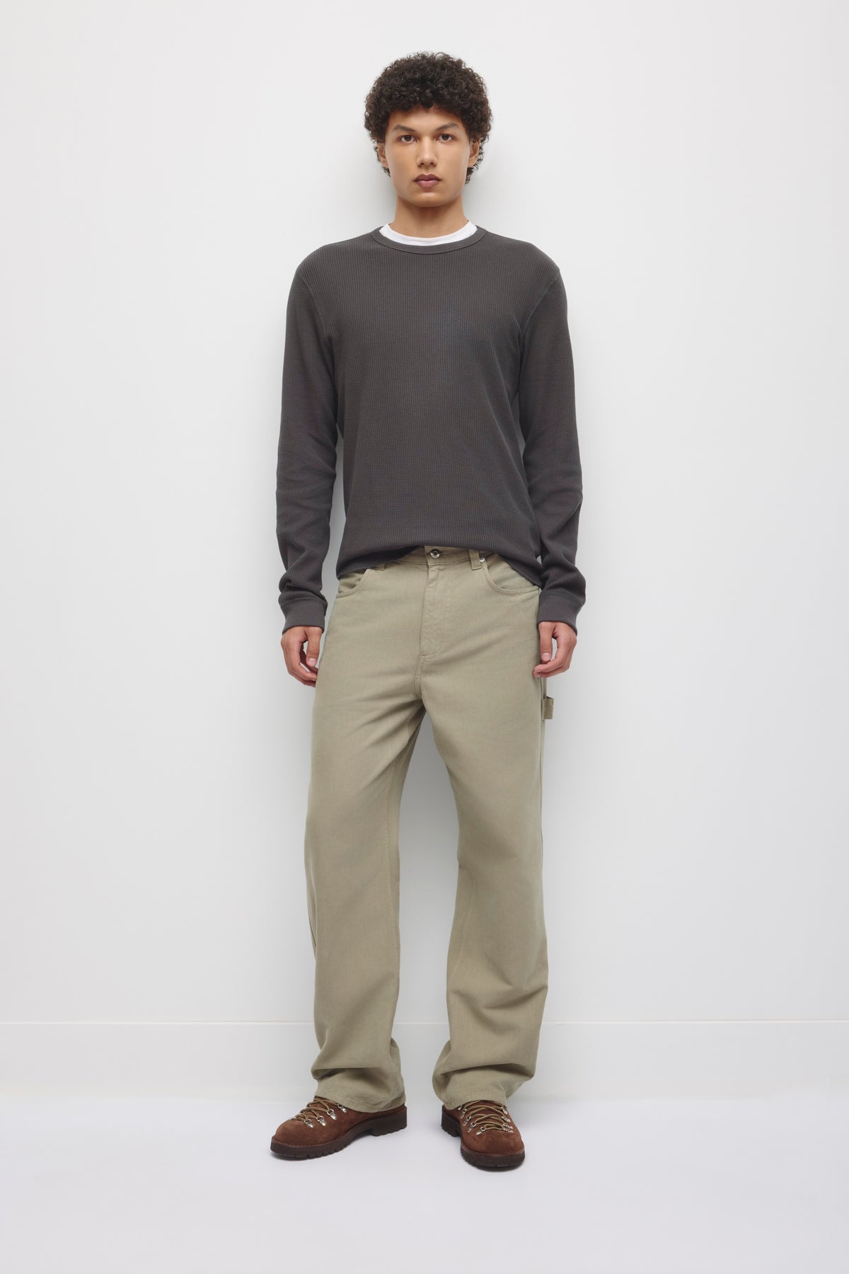 Men's Atlas Waffle Longsleeve in Almost Black