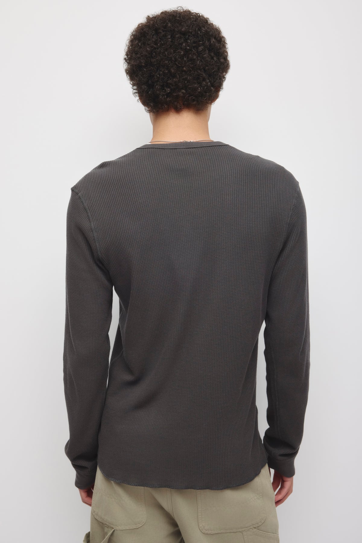 Men's Atlas Waffle Longsleeve in Almost Black