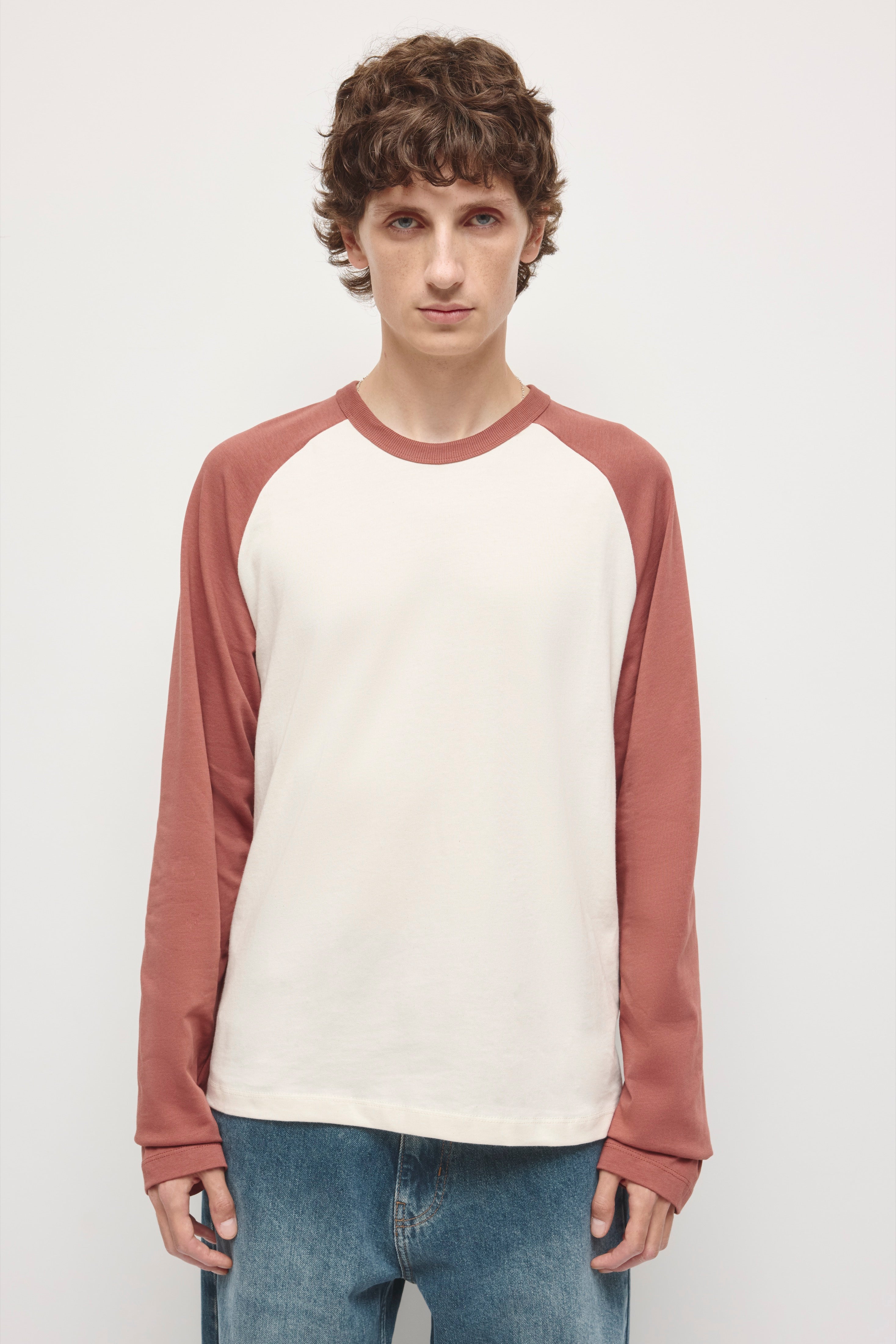 Men's Baseball Longsleeve in Birch/Mahogany