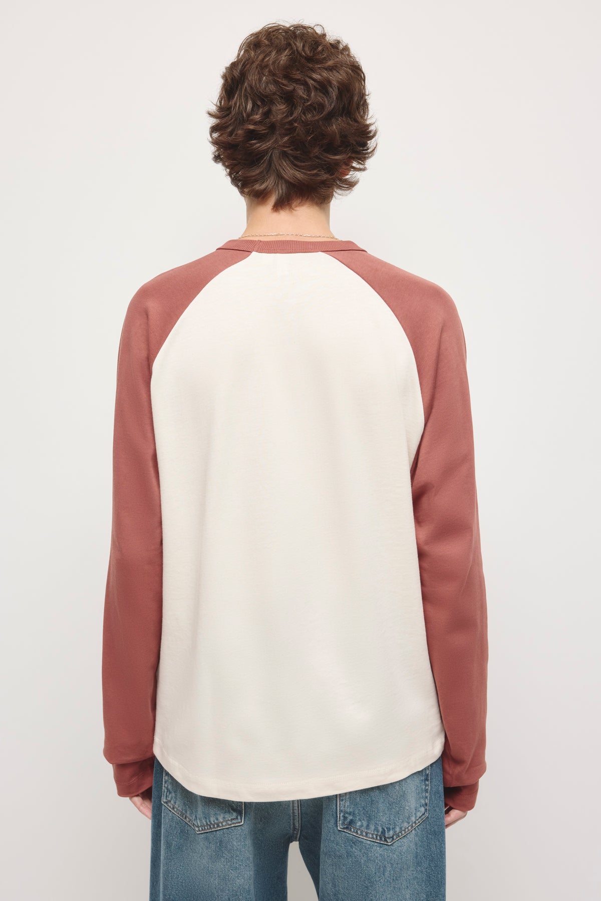 Men's Baseball Longsleeve in Birch/Mahogany