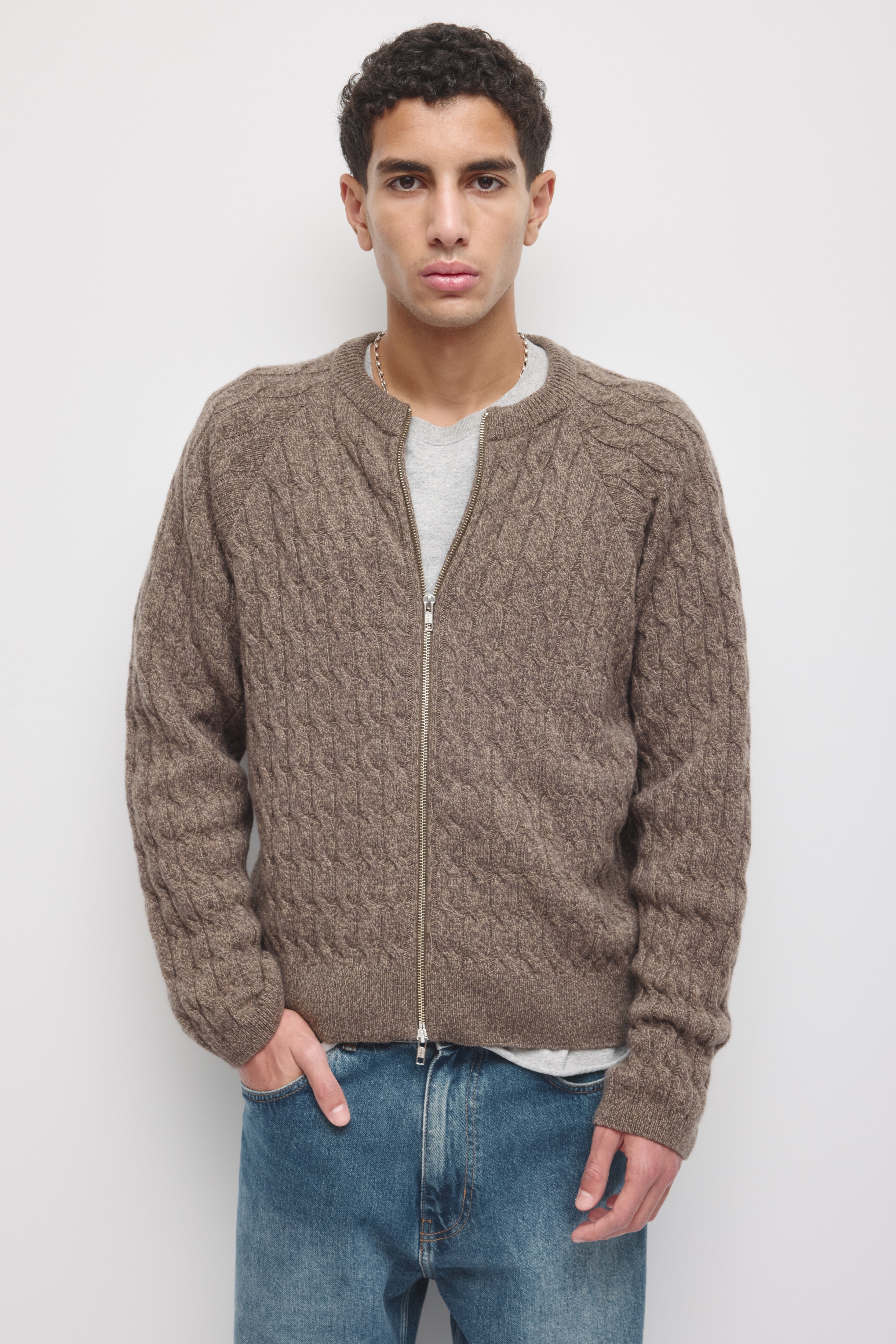 Cardigan à Torsades pour Homme en écorce