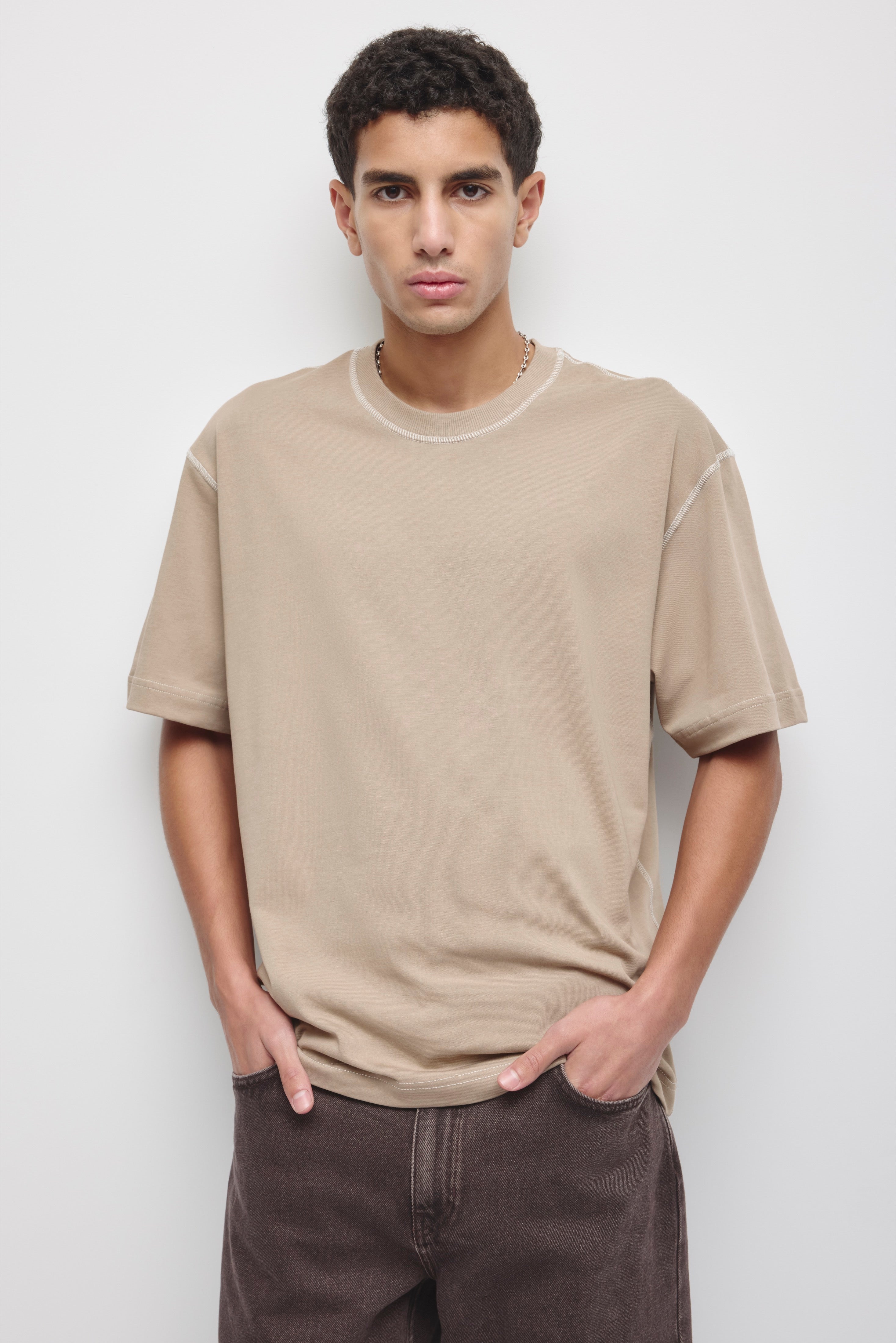 Contrast Crew pour homme en teck