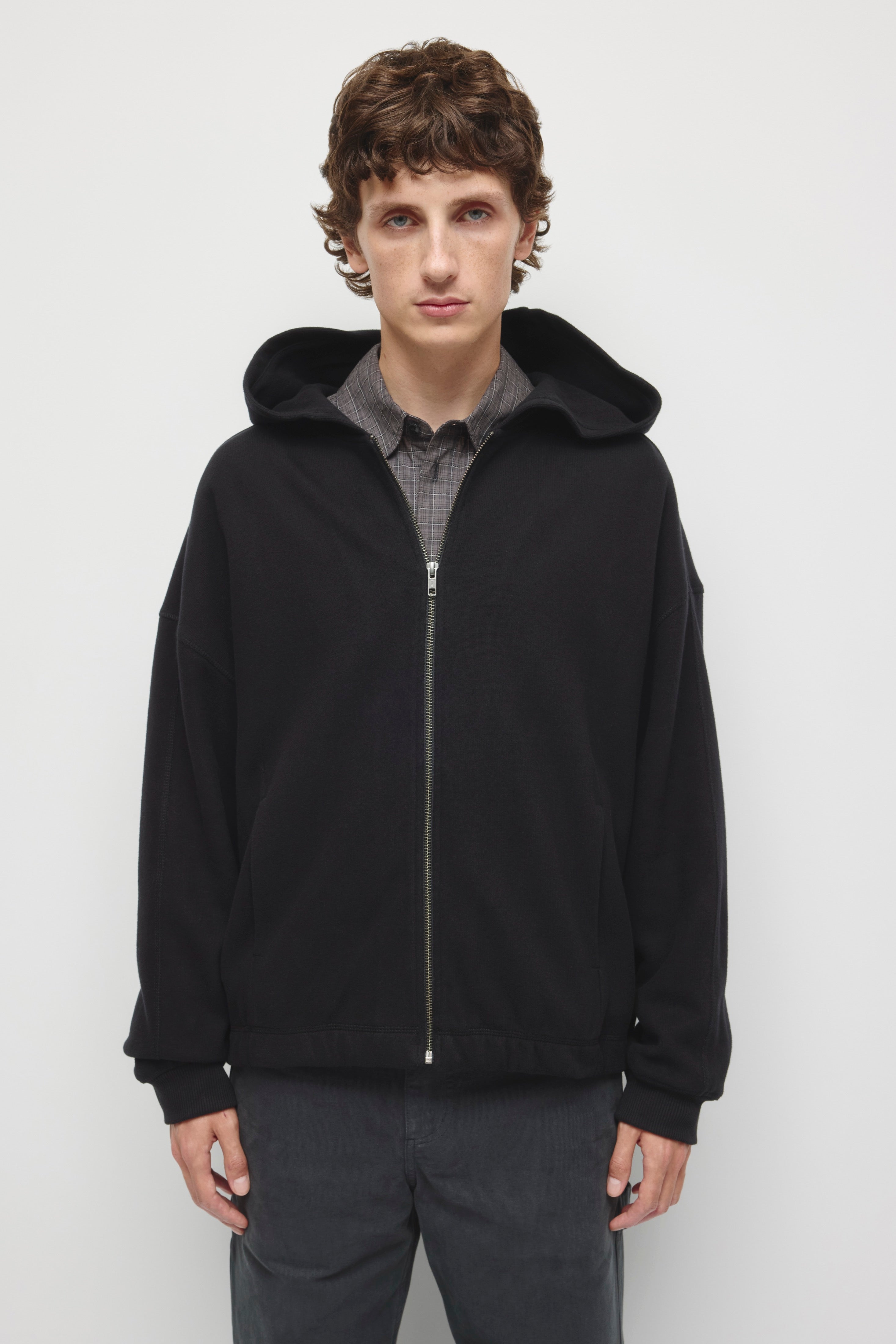 Men's Cozy Zip Hoodie in Black