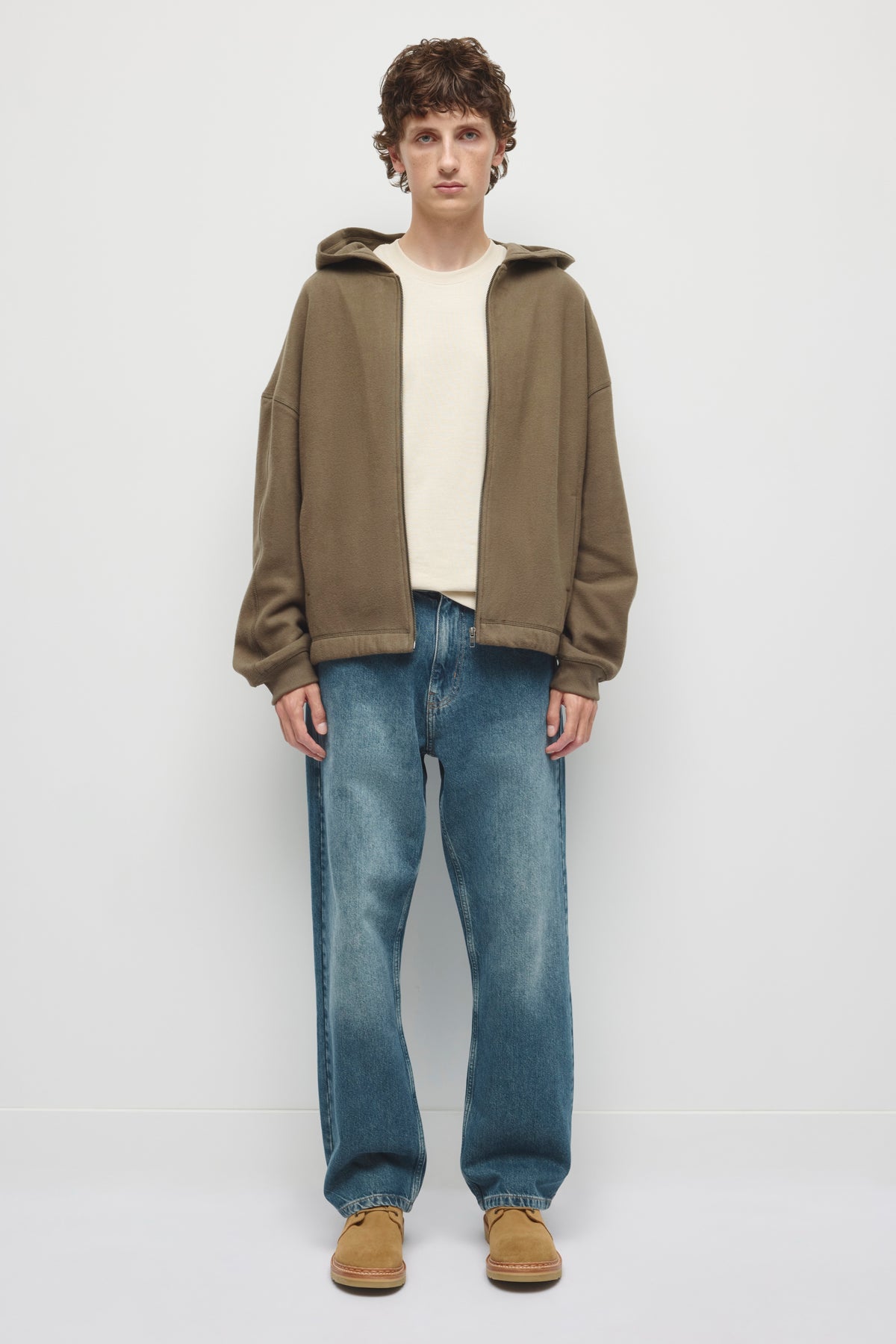 Men's Cozy Zip Hoodie in Truffle