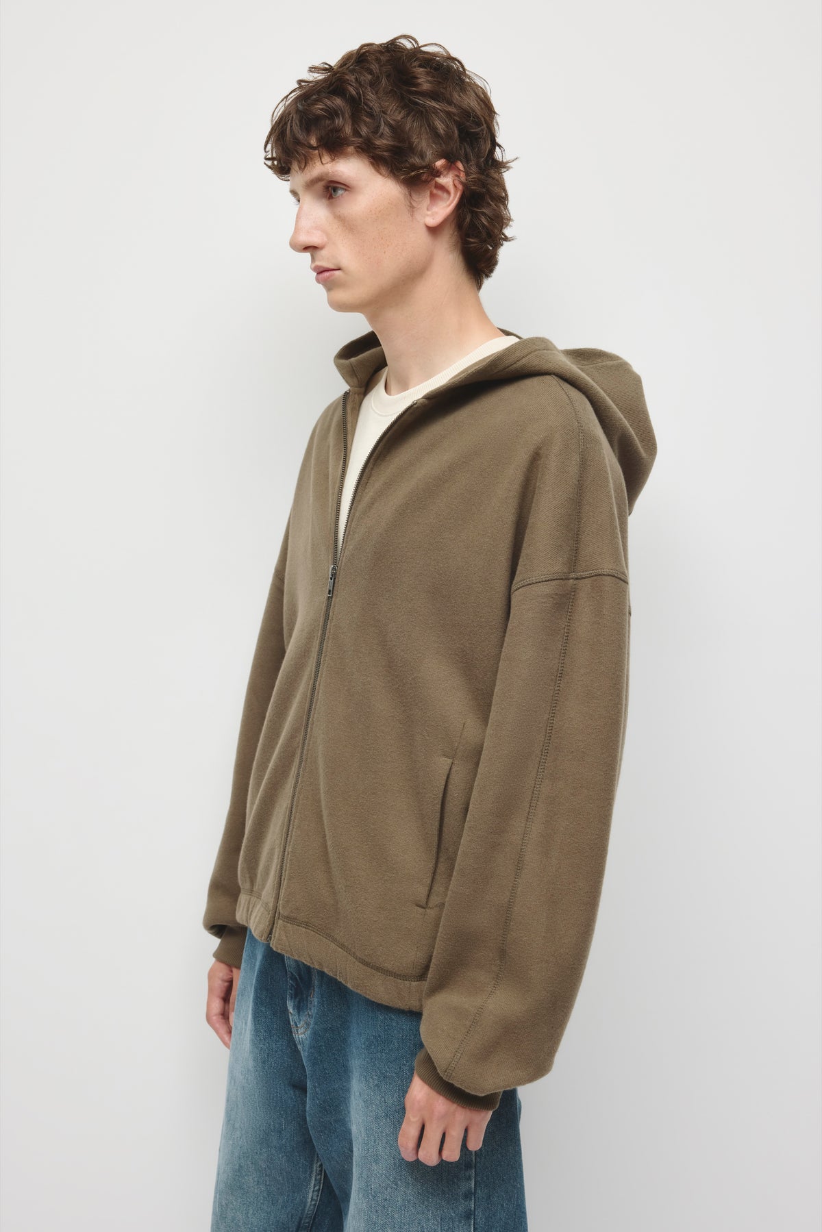 Men's Cozy Zip Hoodie in Truffle