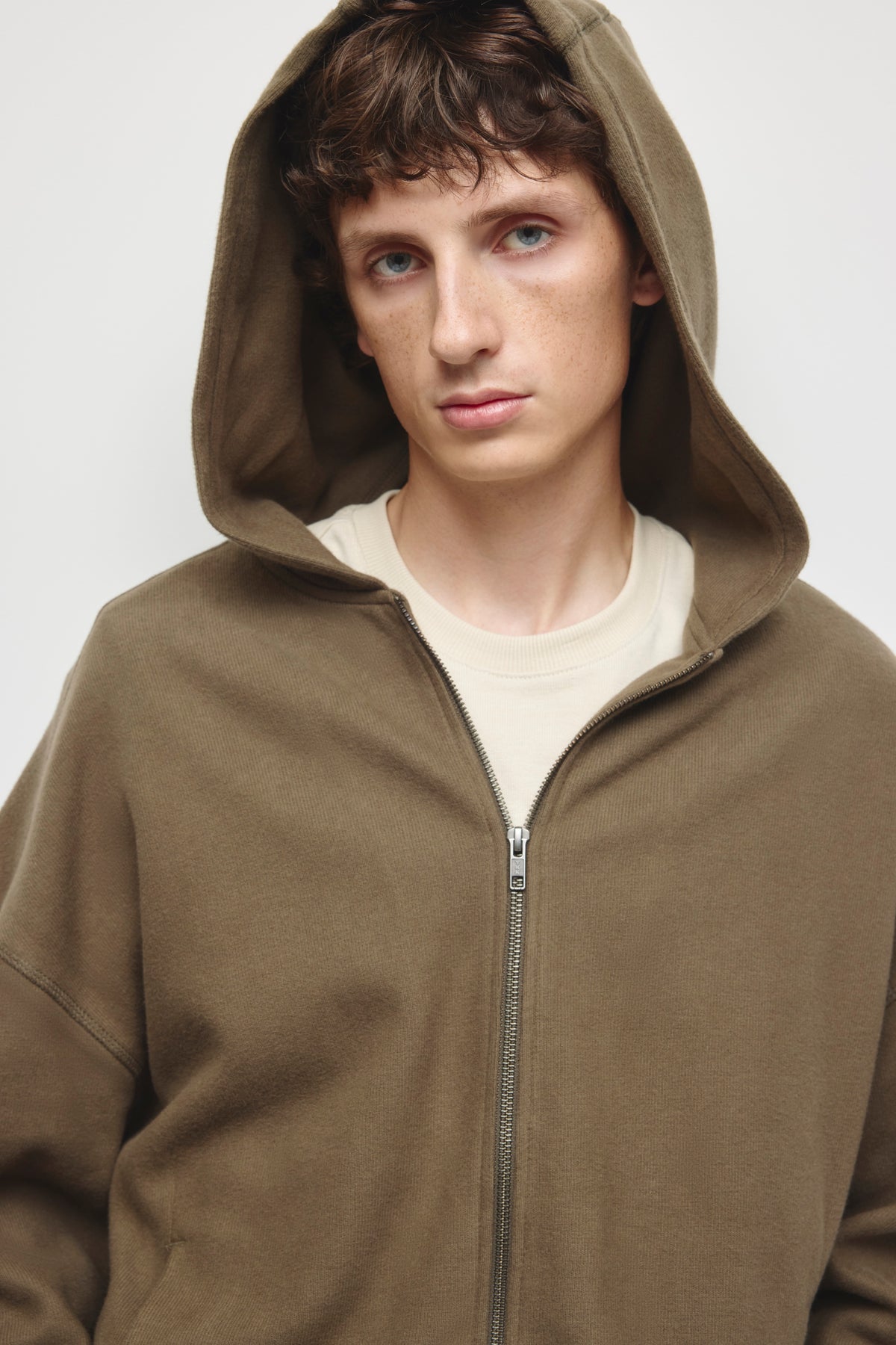 Men's Cozy Zip Hoodie in Truffle