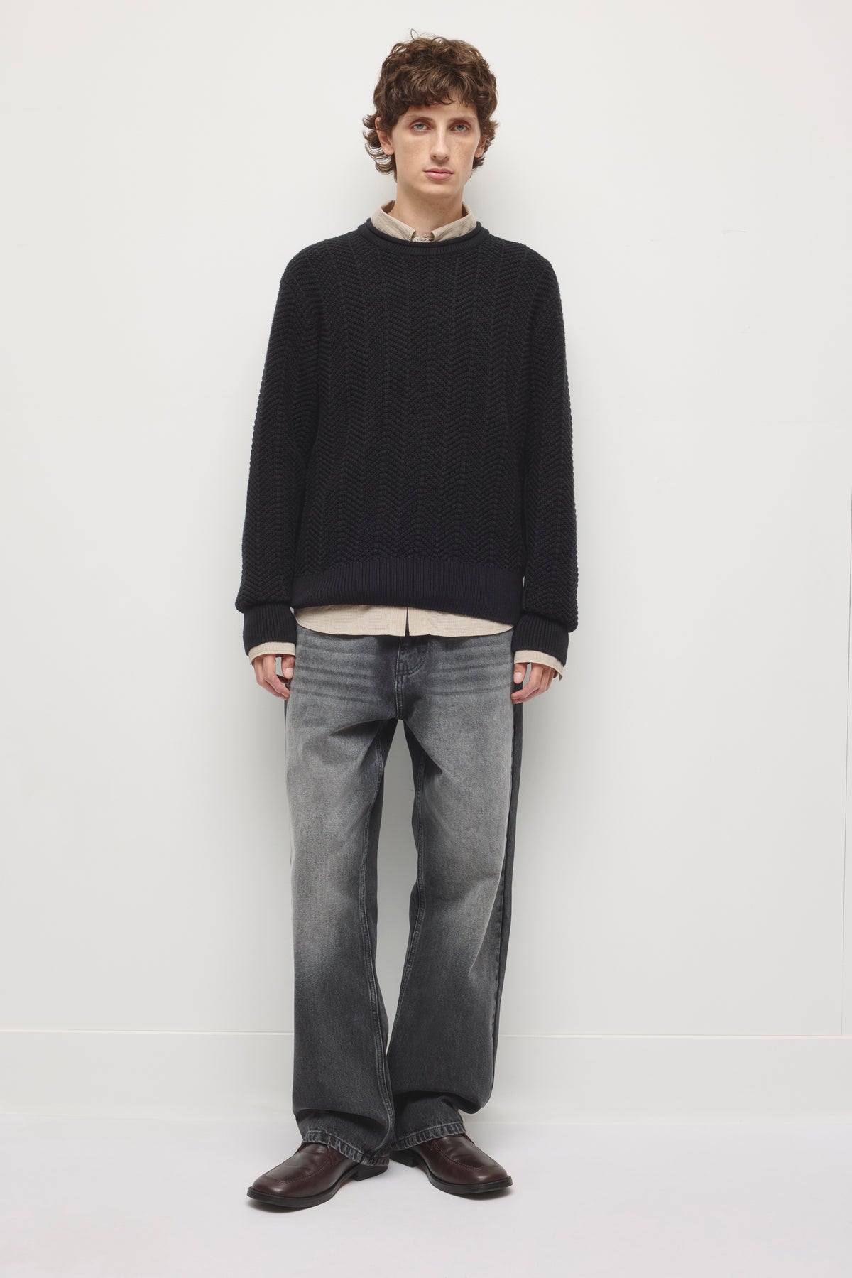 Men's Dahab Rollneck Sweater in Black
