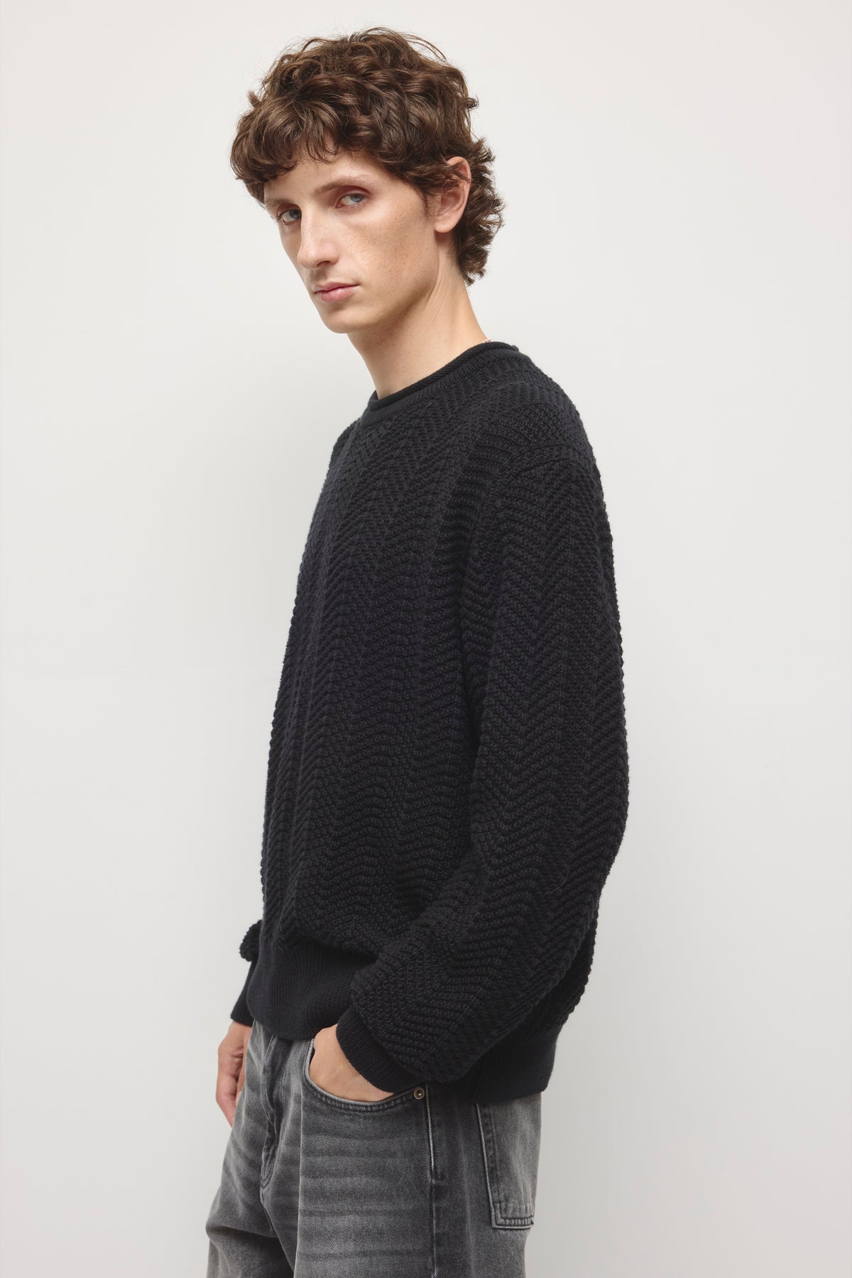 Men's Dahab Rollneck Sweater in Black
