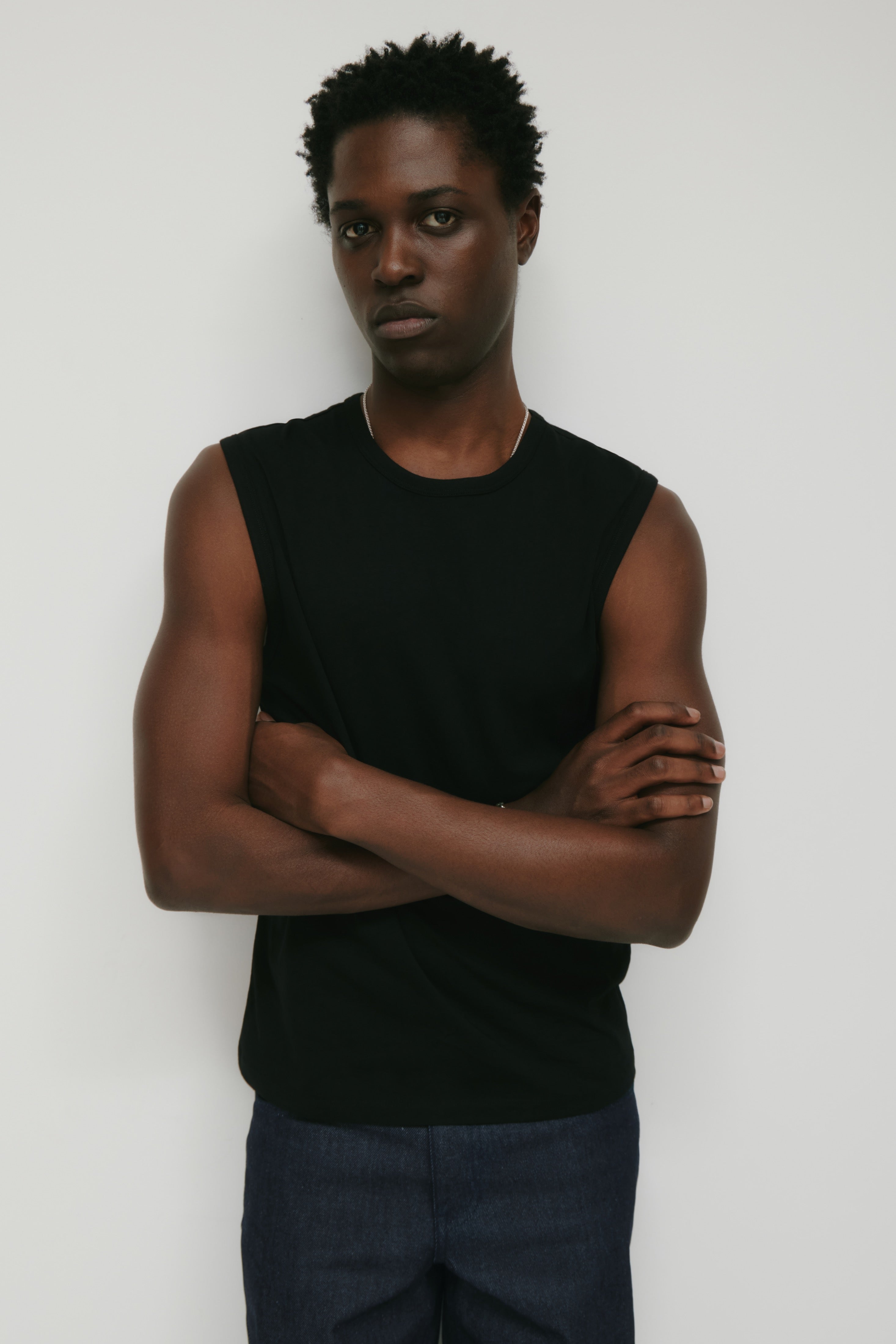 Men's Fitted Tank in Black
