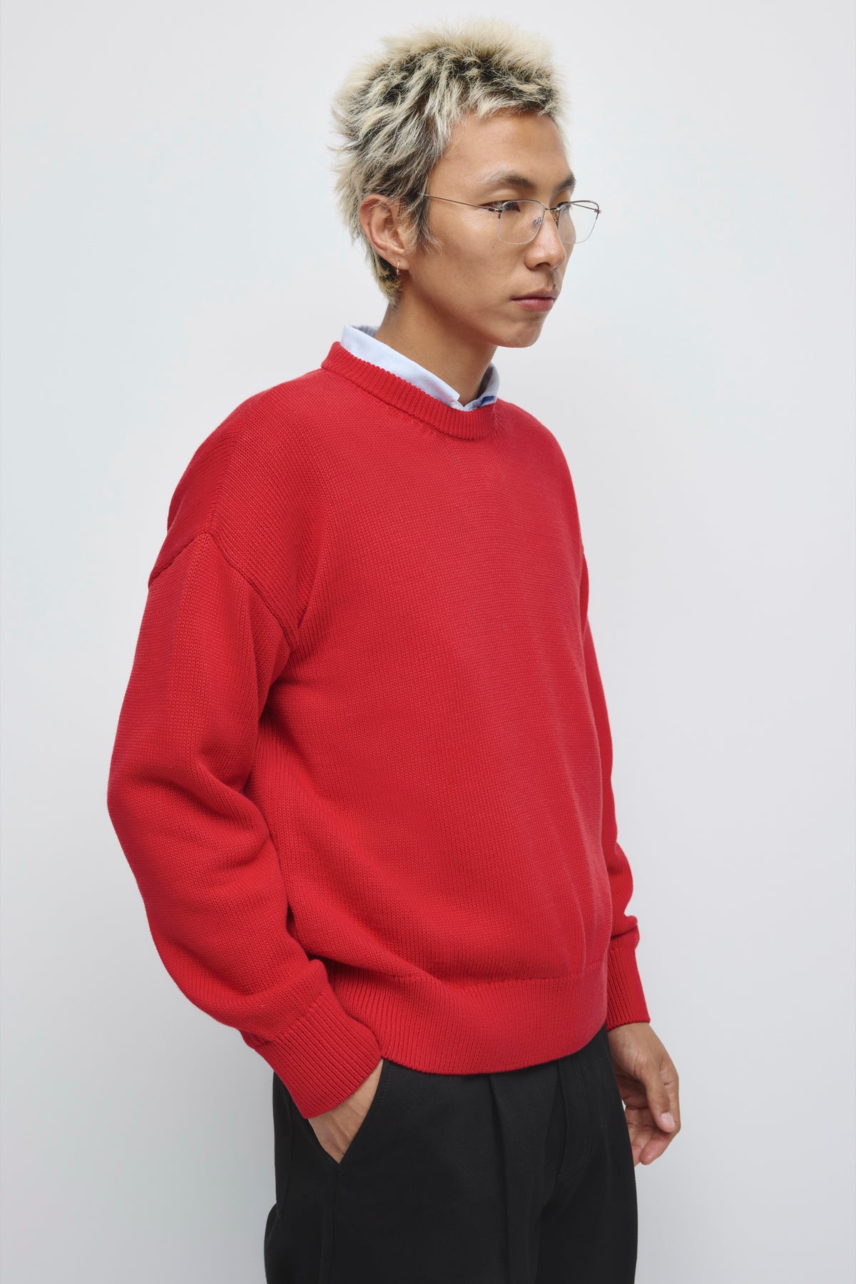 Men's Hamatah Sweater in Cherry Red