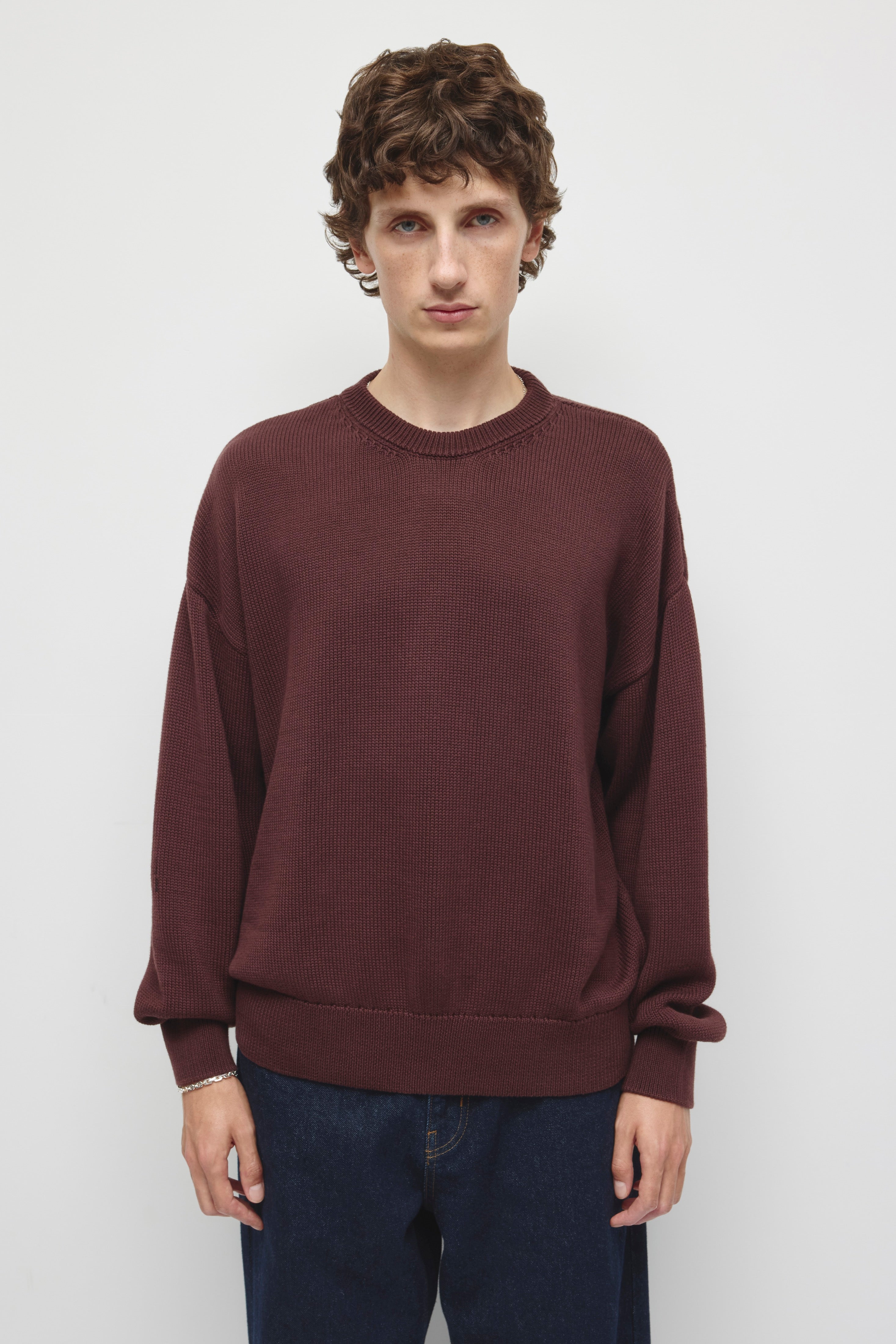 Men's Hamatah Sweater in Chocolate Plum