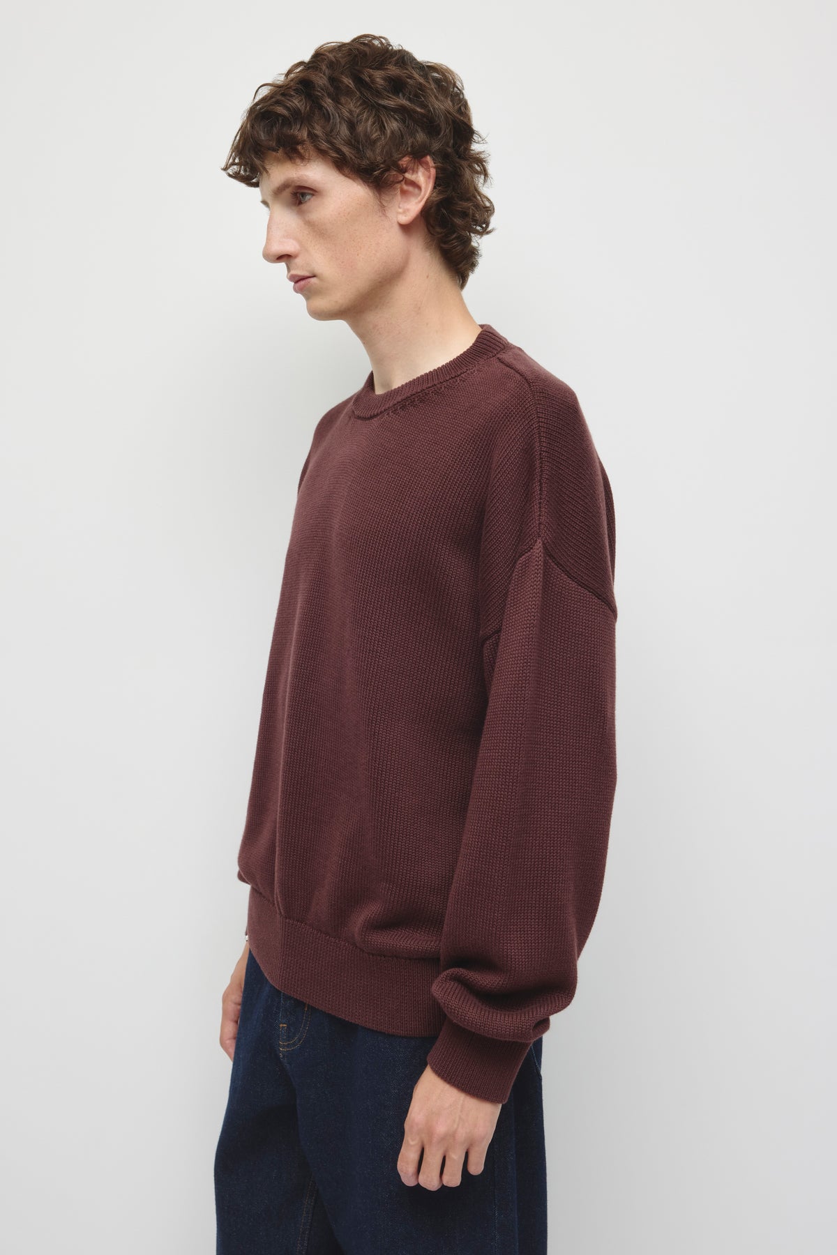 Men's Hamatah Sweater in Chocolate Plum