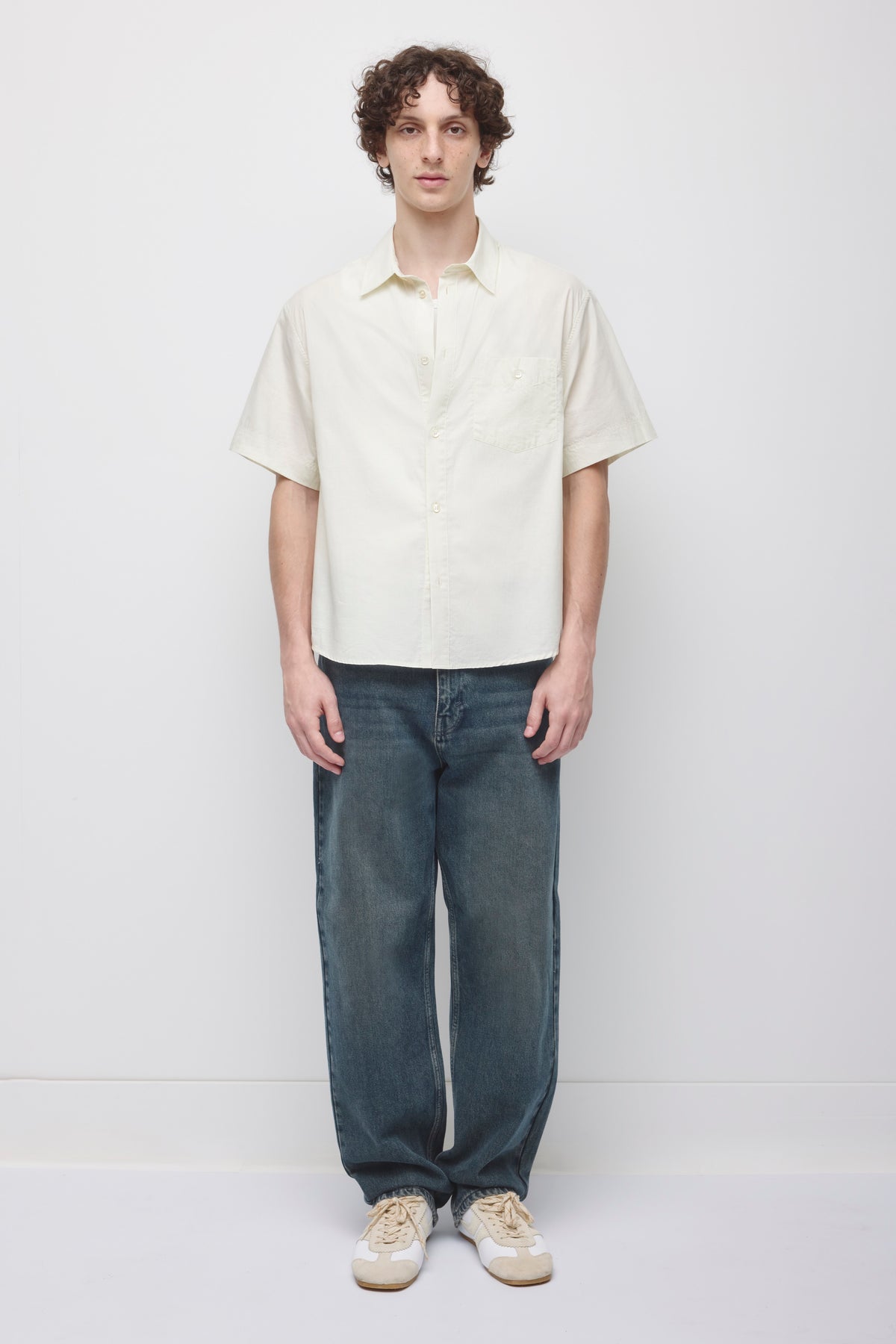 Chemise Hawa homme en rayures sorbet/aura bleue