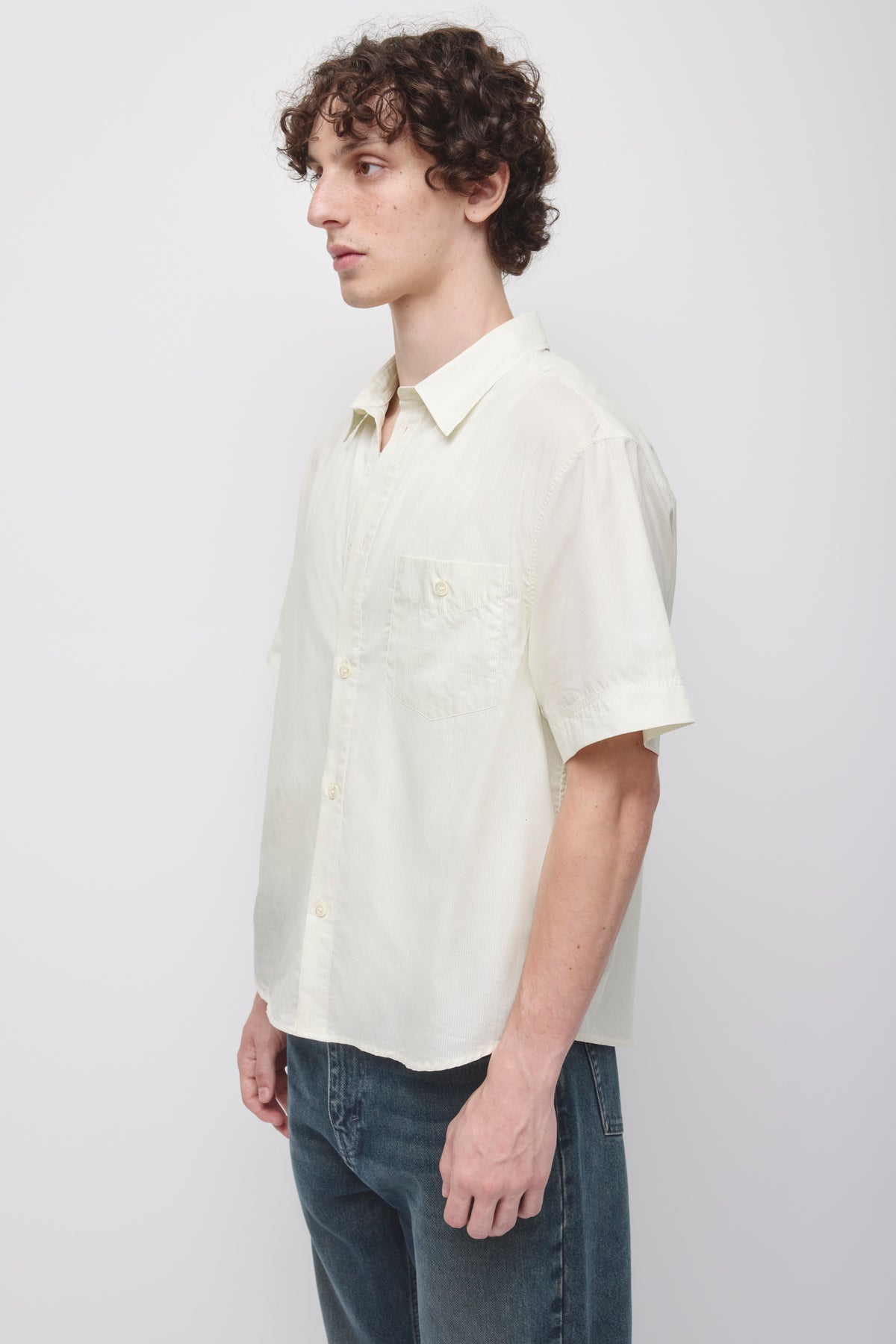 Chemise Hawa homme en rayures sorbet/aura bleue