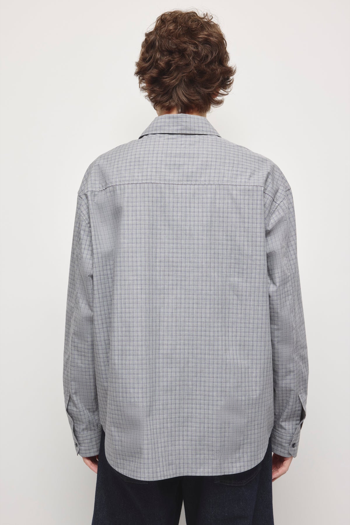 Men's Haydar Shirt in Grey/Lavender Ash Check