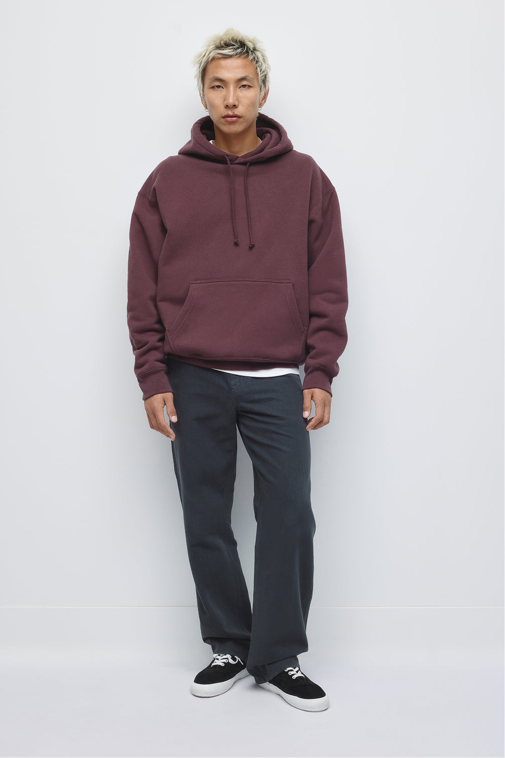 Sweat à capuche épais pour homme en prune chocolat