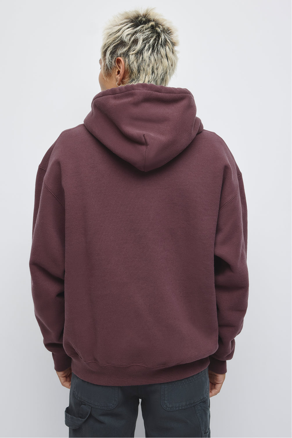 Sweat à capuche épais pour homme en prune chocolat