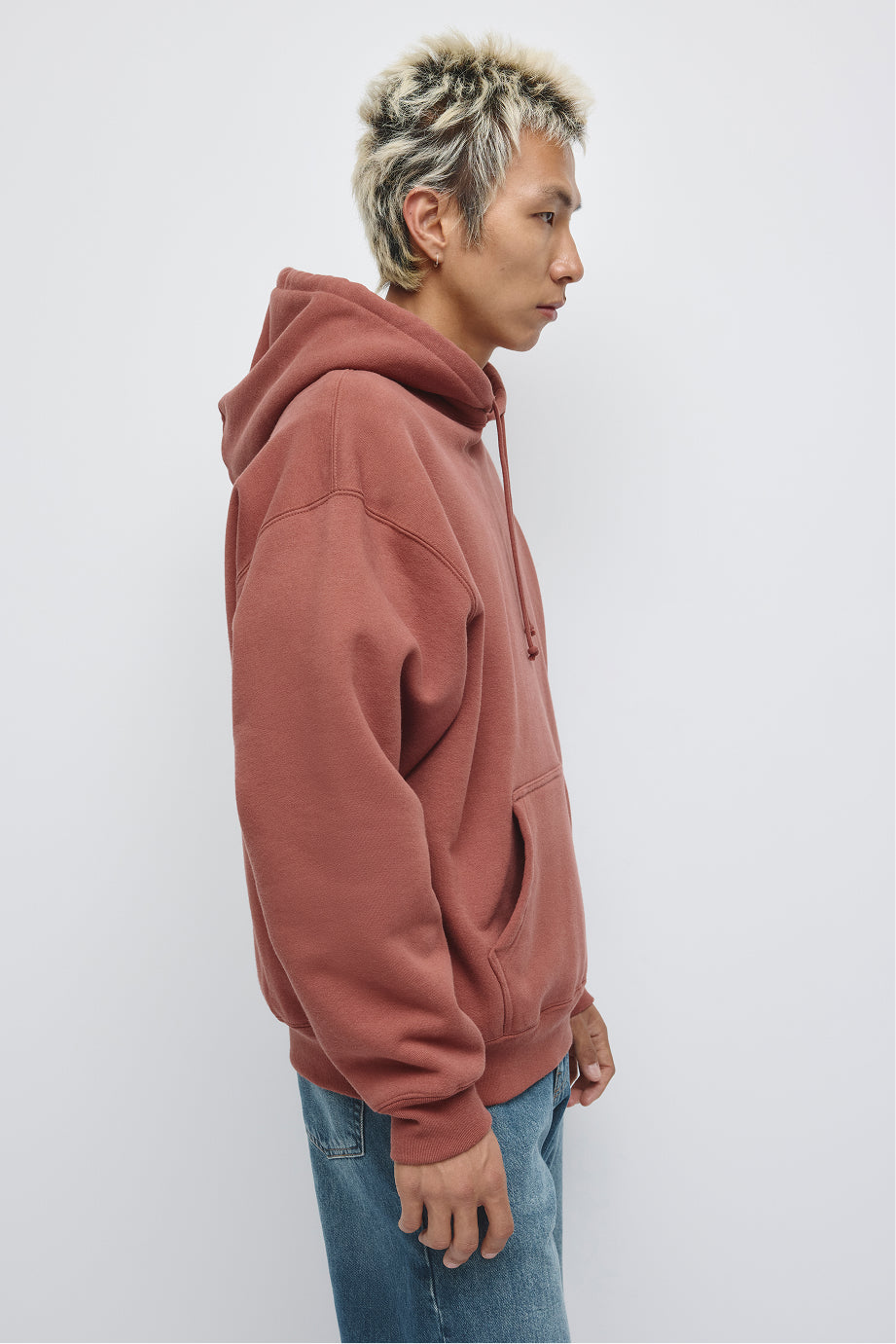 Sweat à capuche épais pour homme en acajou