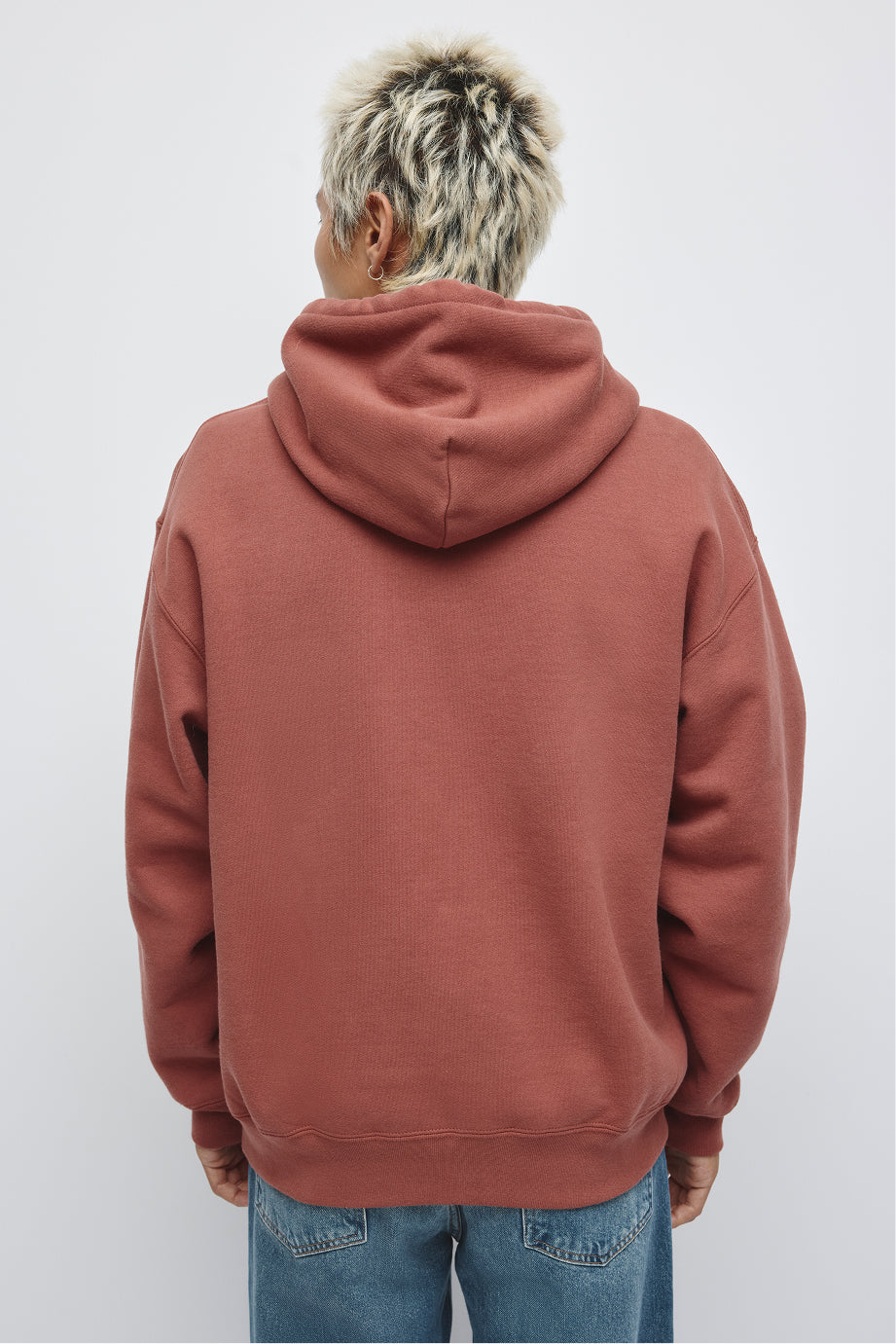 Sweat à capuche épais pour homme en acajou