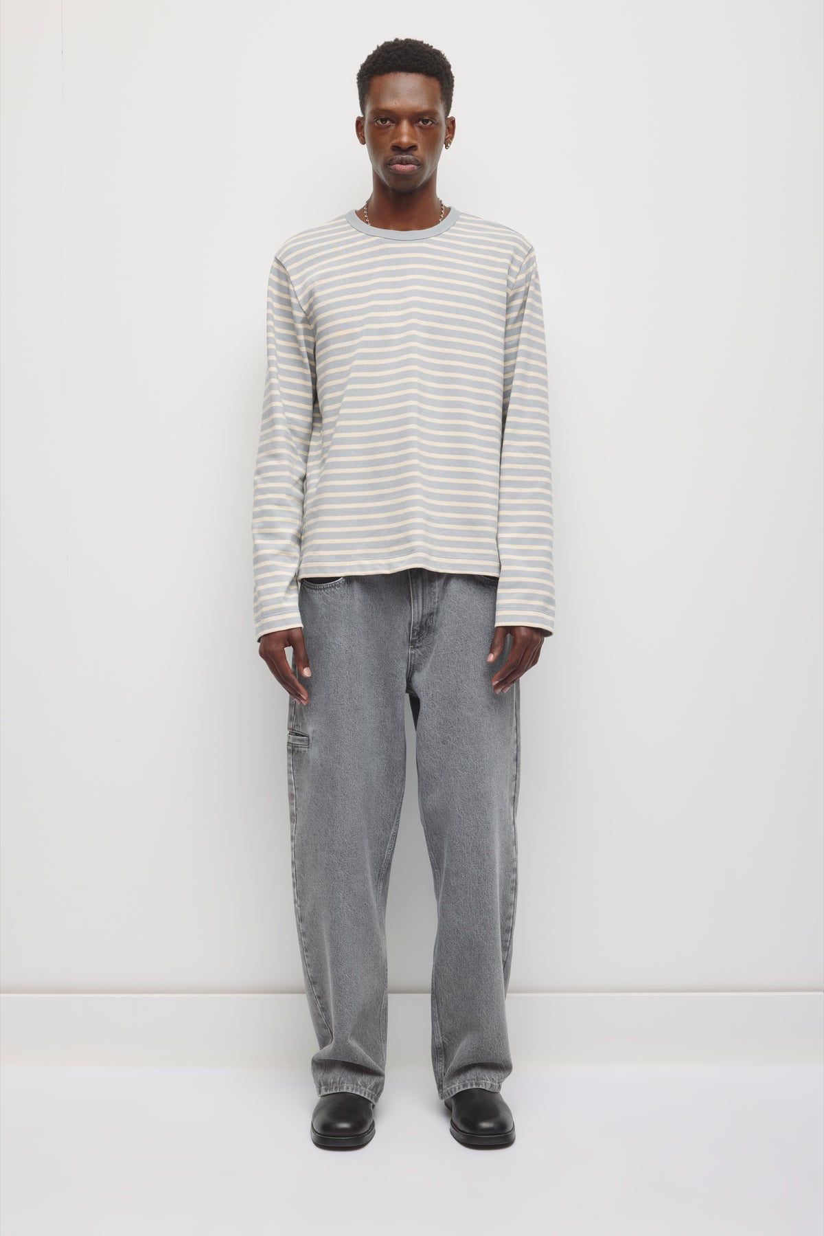 Men's Heavyweight Rib Longsleeve in Storm/Cream