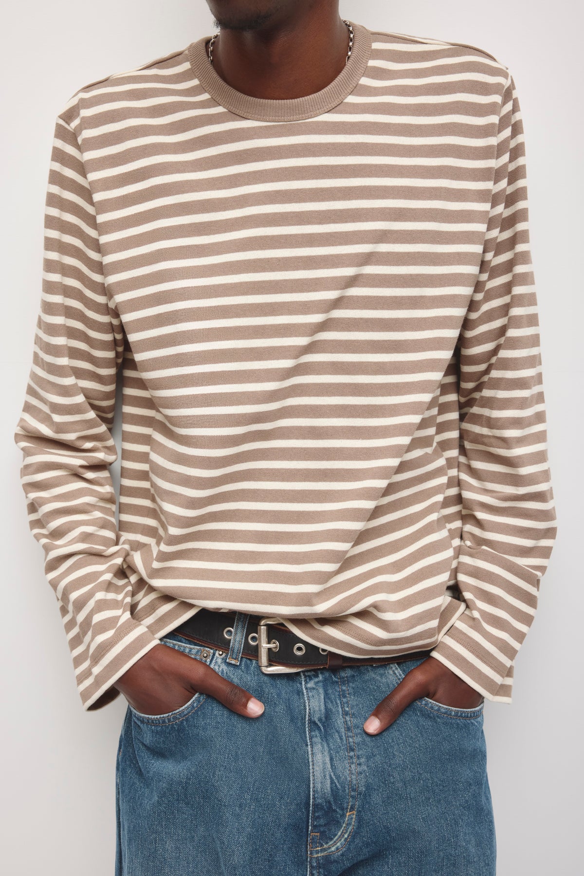 Men's Heavyweight Rib Longsleeve in Taupe/Birch
