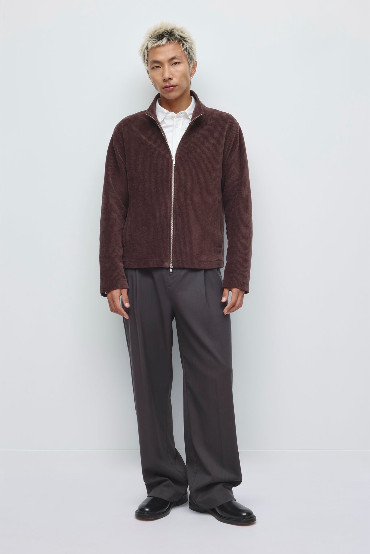 Men's Naar Cord Full Zip Jacket in Espresso